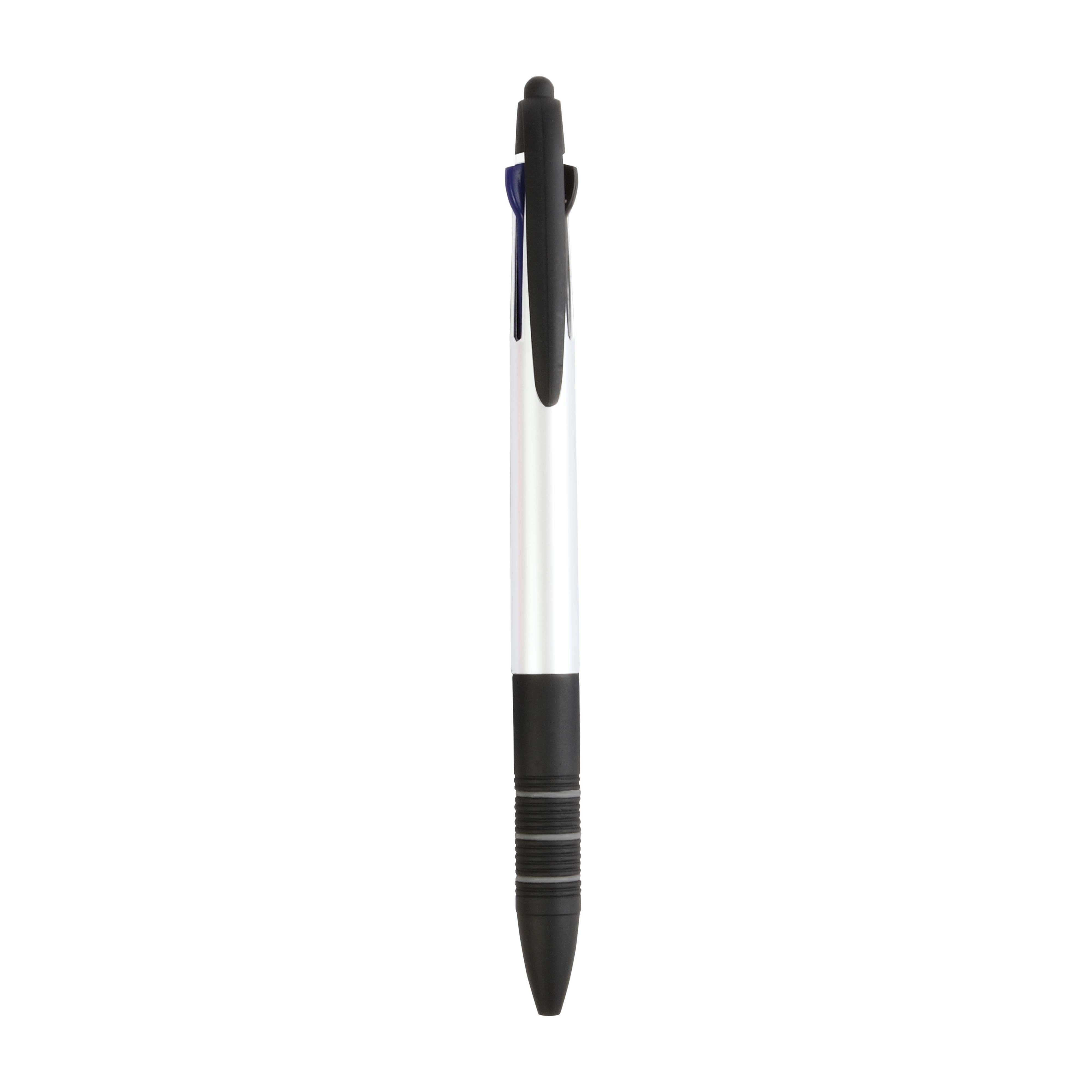 Immagine Penna a scatto in plastica con 3 refill dei colori blu, nero e rosso
