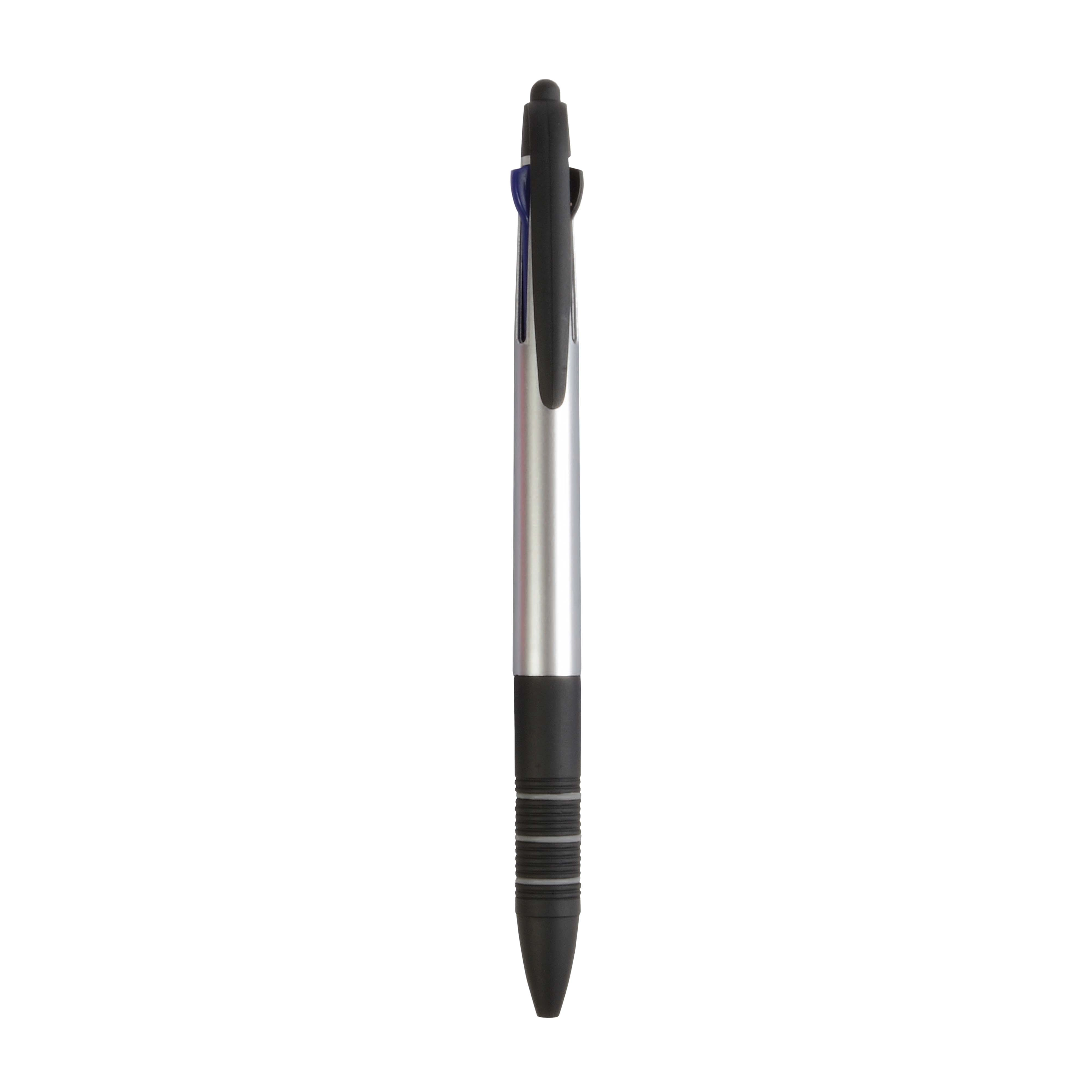 Immagine Penna a scatto in plastica con 3 refill dei colori blu, nero e rosso