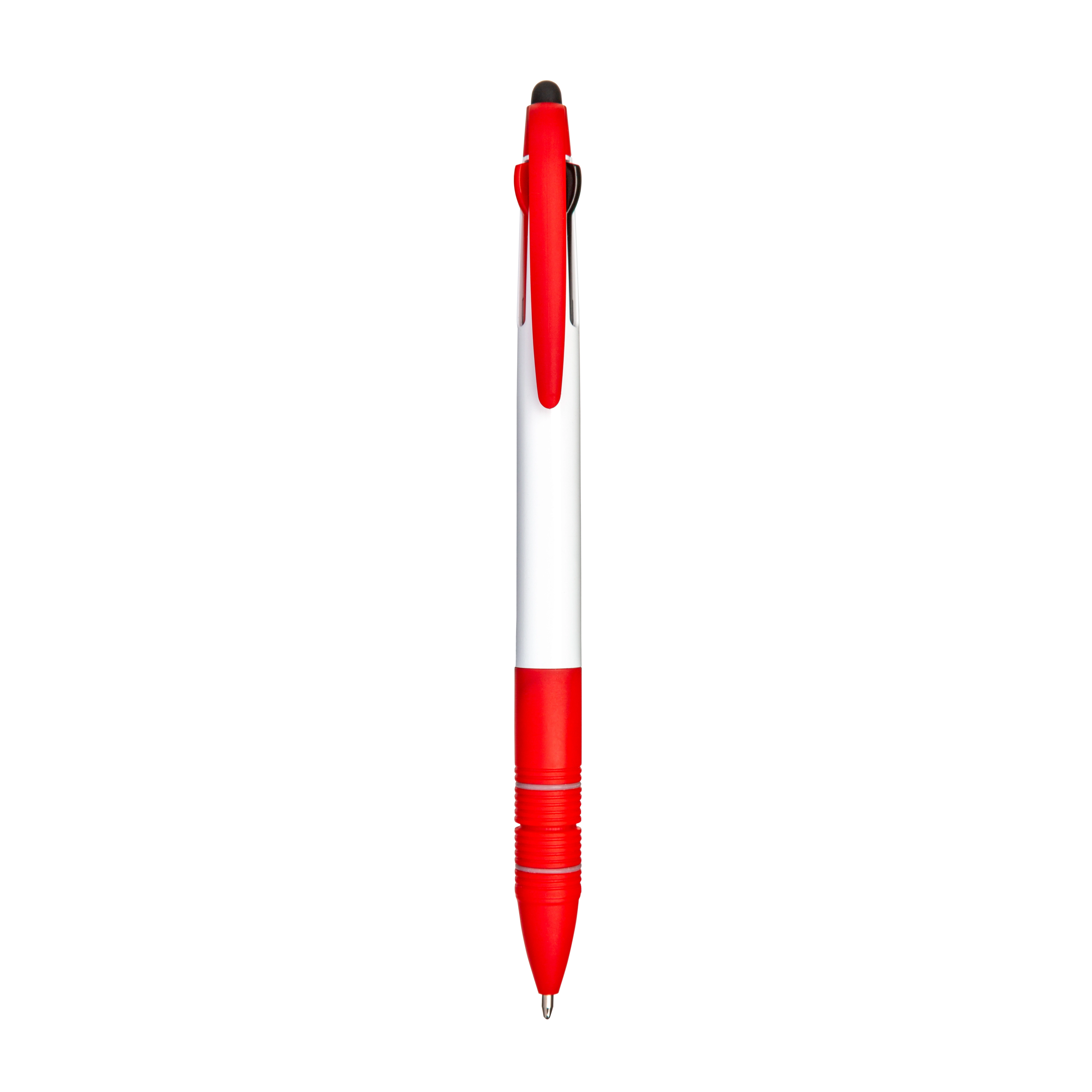 Immagine Penna a scatto in plastica con 3 refill dei colori blu, nero e rosso