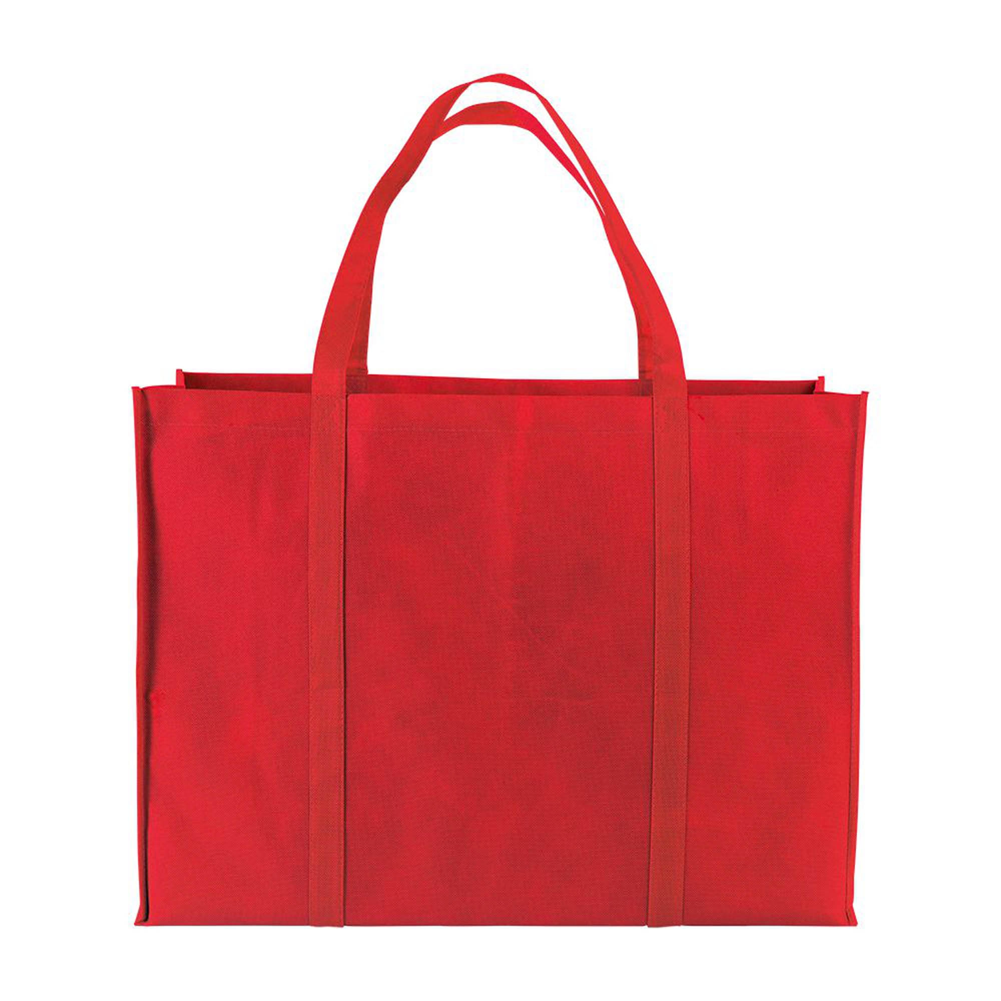 Immagine Shopper maxi con soffietto in TNT 100 g/m2 cucito, manici lunghi