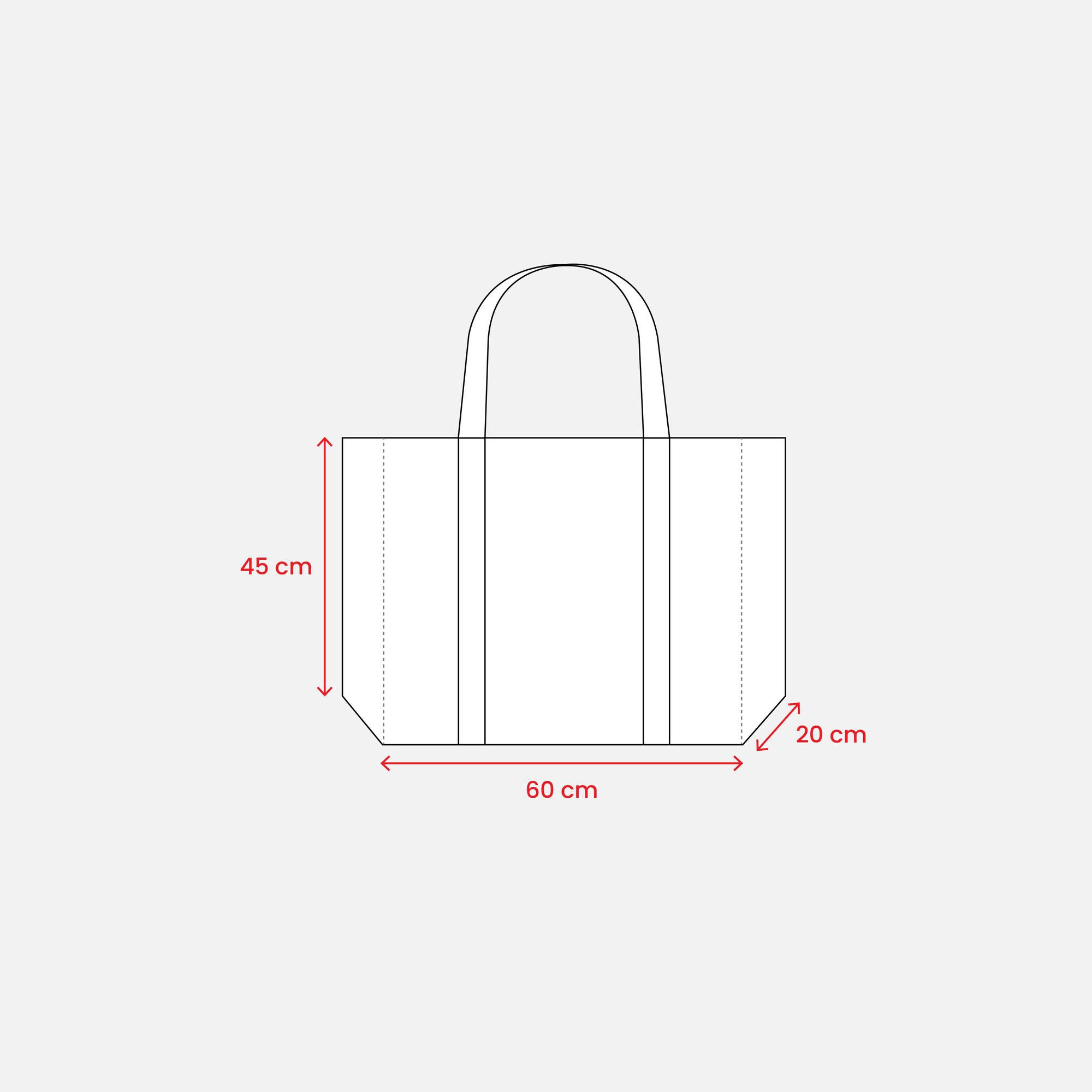 Immagine Shopper maxi con soffietto in TNT 100 g/m2 cucito, manici lunghi