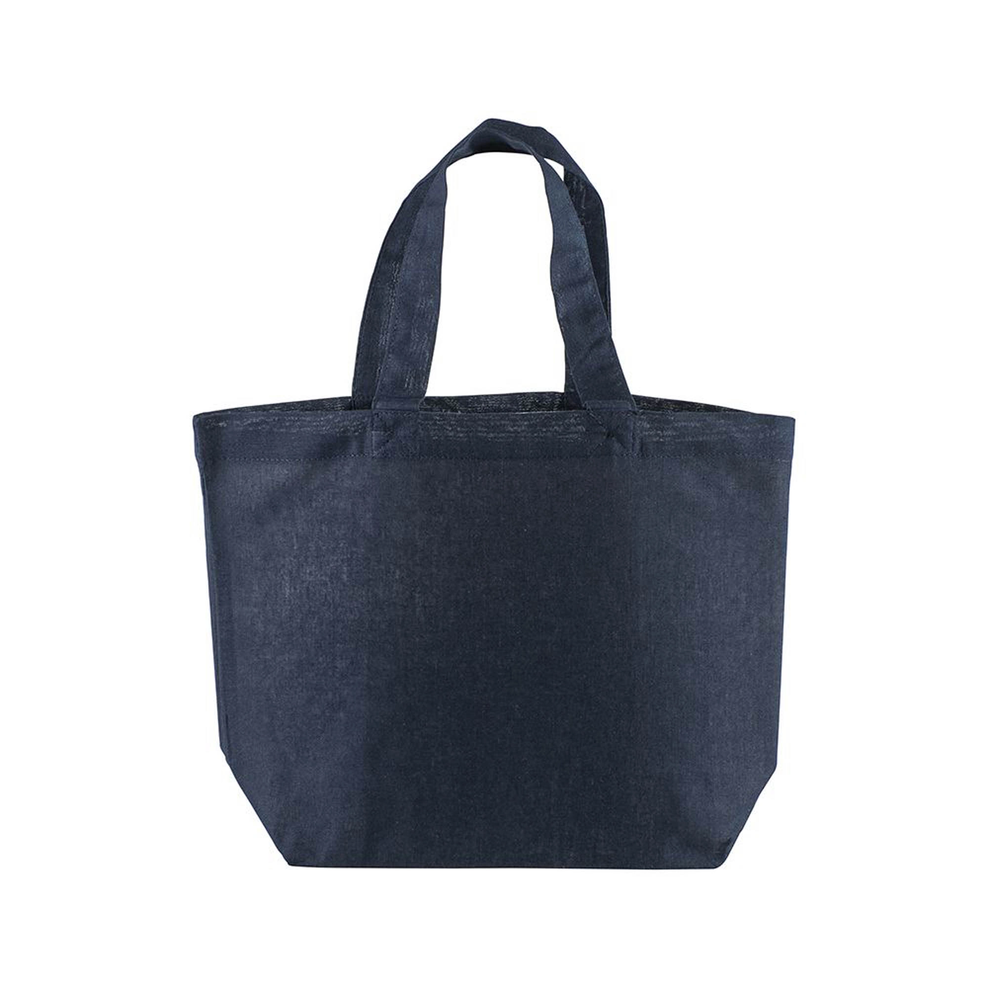 Immagine Shopper con soffietto alla base in cotone 120 g/m2, manici corti