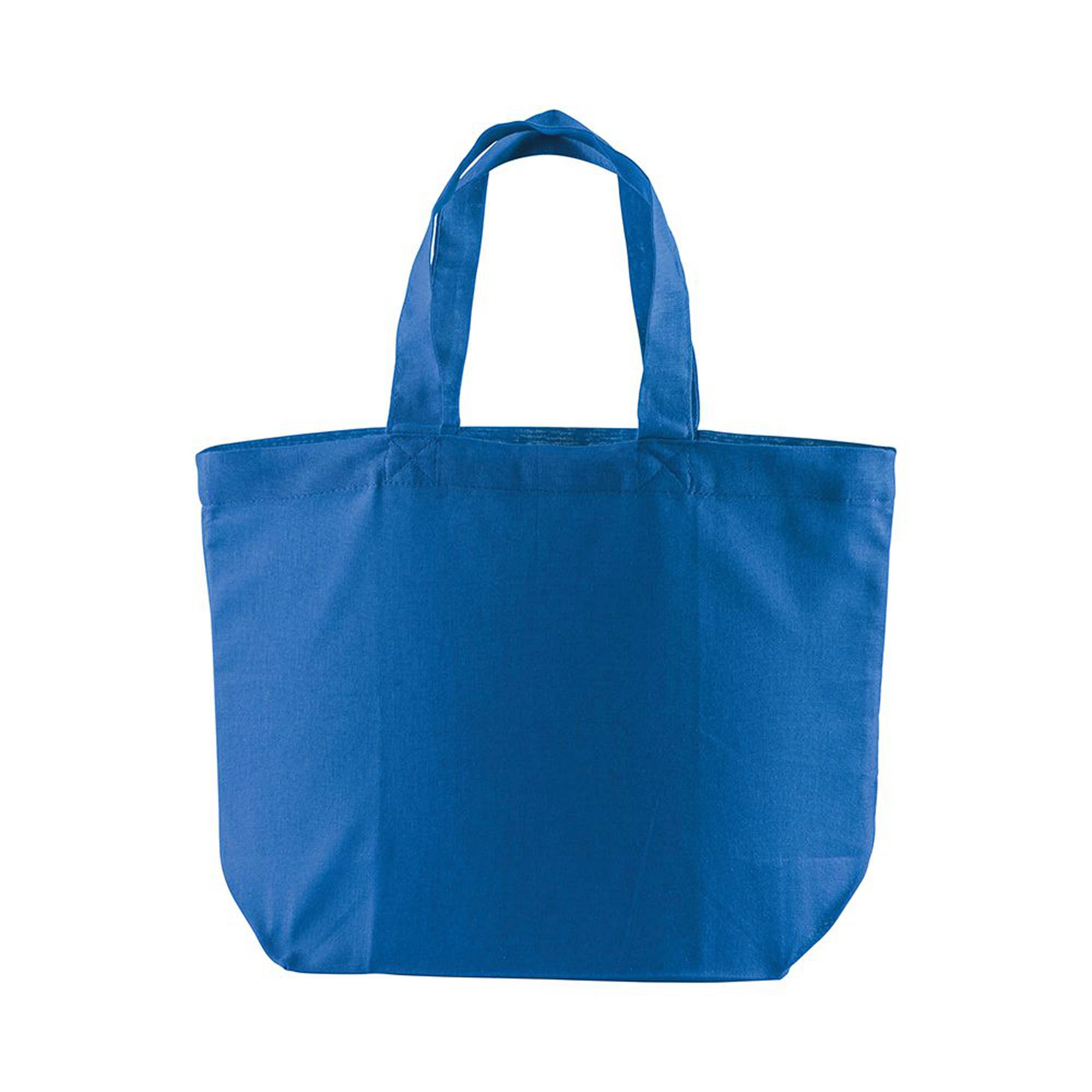 Immagine Shopper con soffietto alla base in cotone 120 g/m2, manici corti