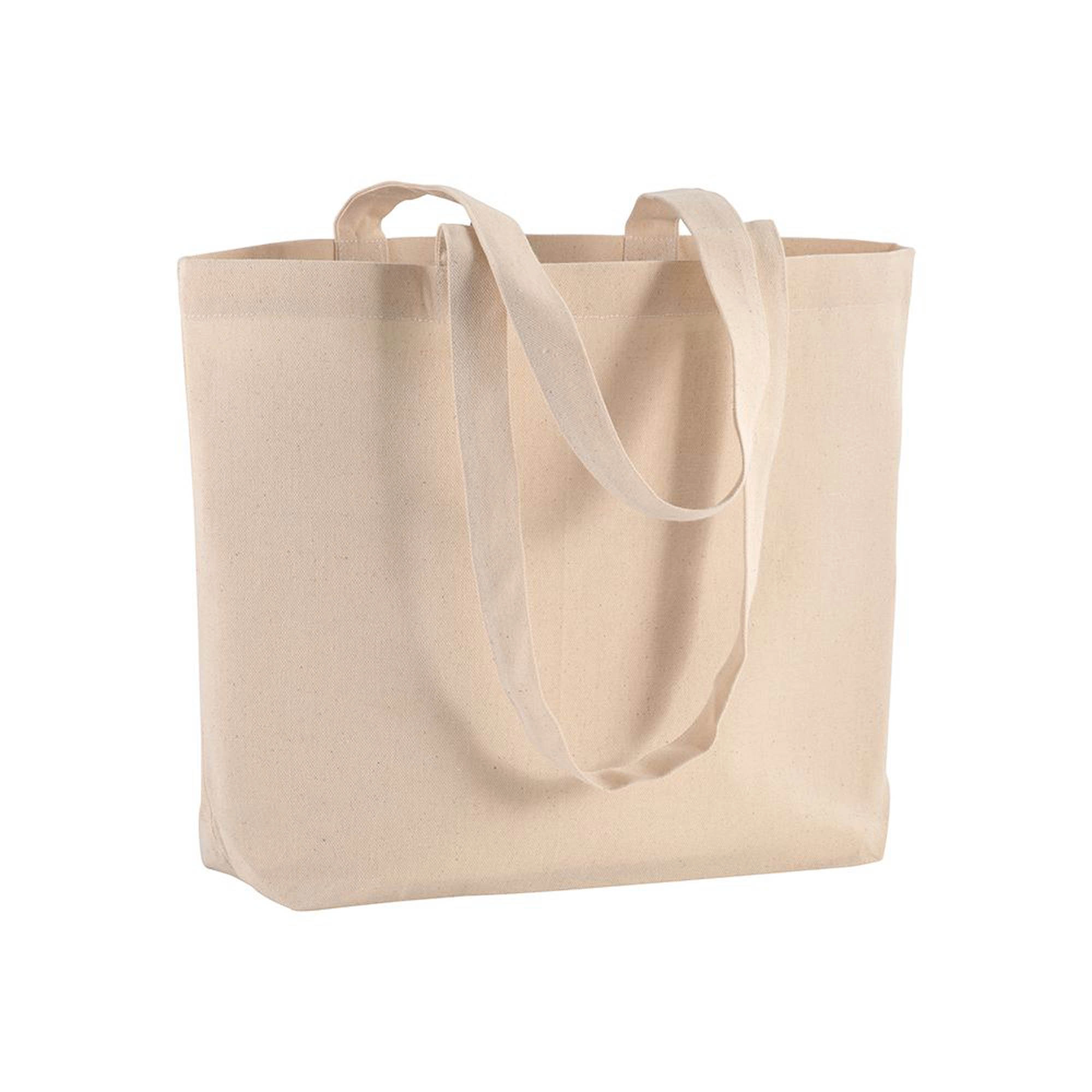 Immagine Shopper con soffietto alla base in cotone 120 g/m2, manici lunghi