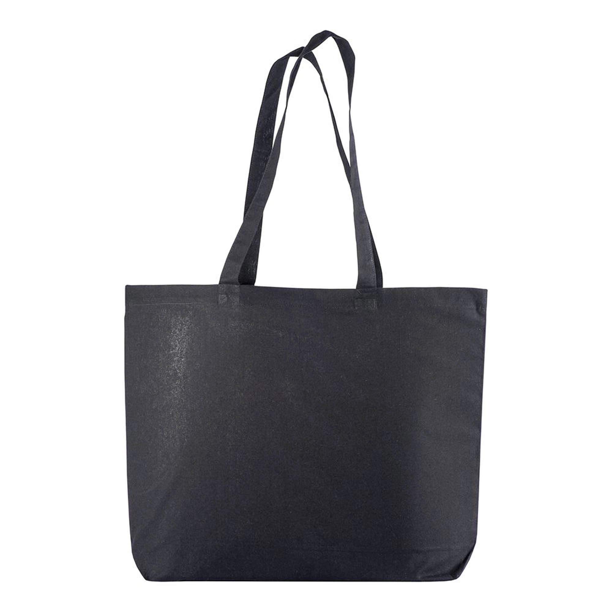 Immagine Shopper con soffietto alla base in cotone 135 g/m2, manici lunghi