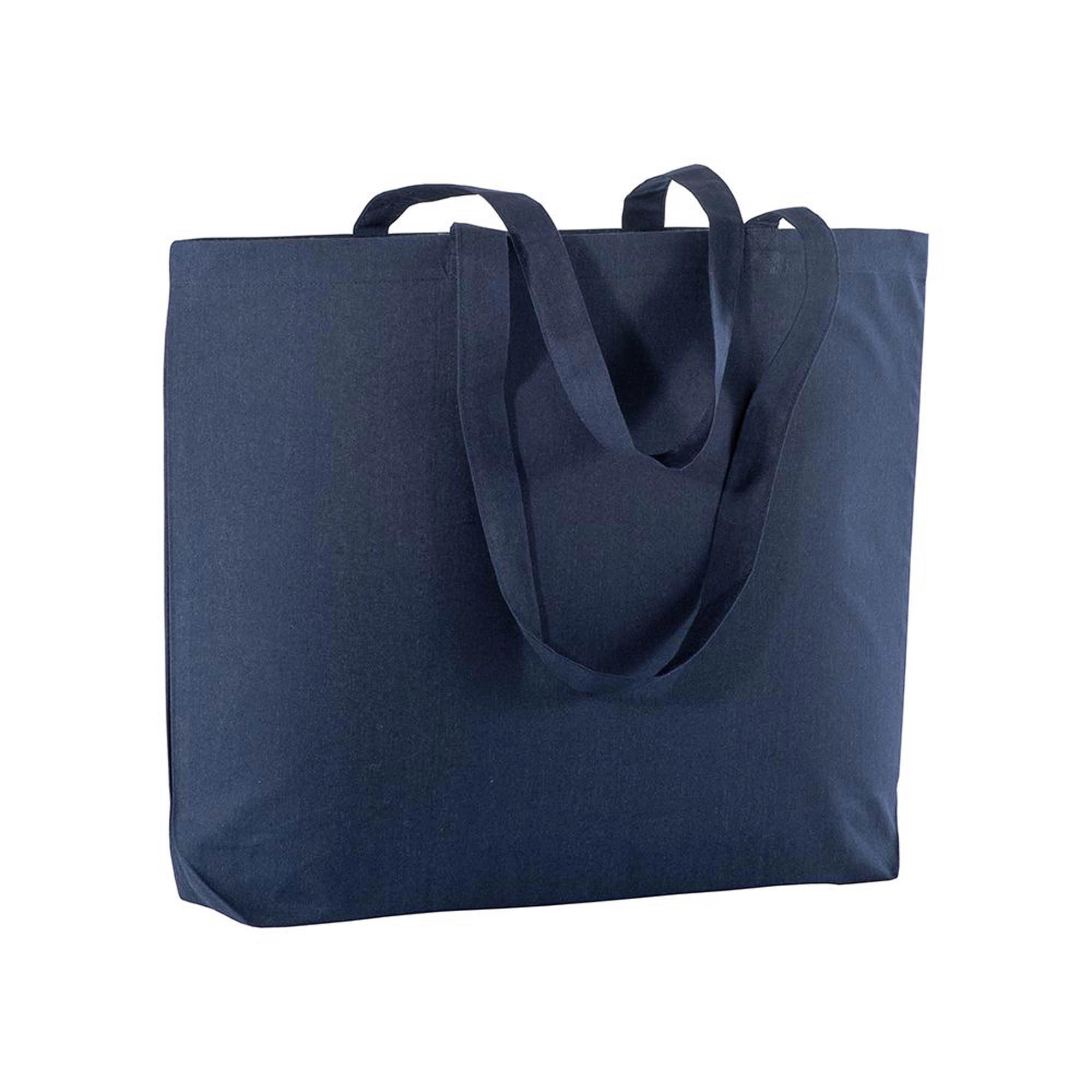 Immagine Shopper con soffietto alla base in cotone 135 g/m2, manici lunghi