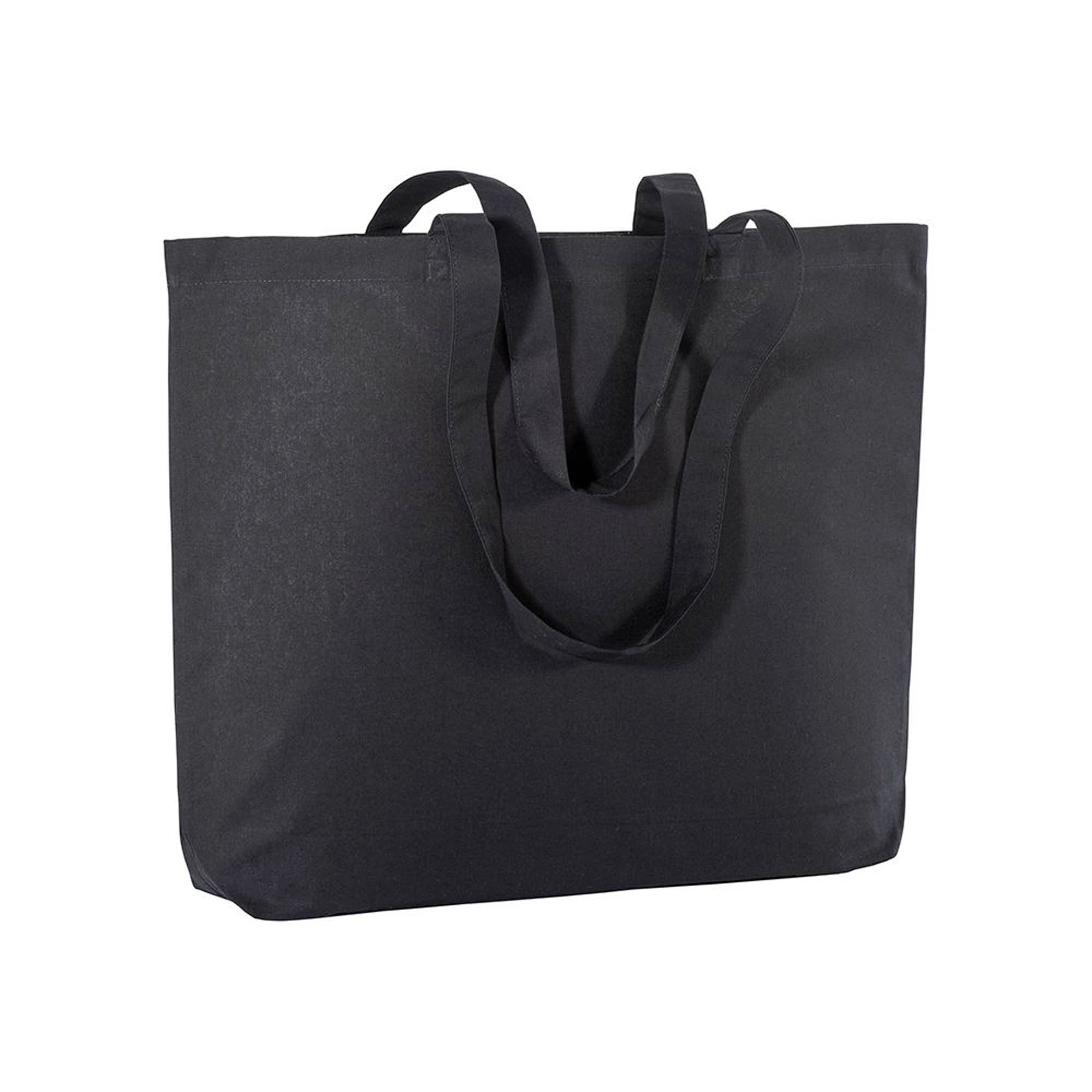 Immagine Shopper con soffietto alla base in cotone 135 g/m2, manici lunghi