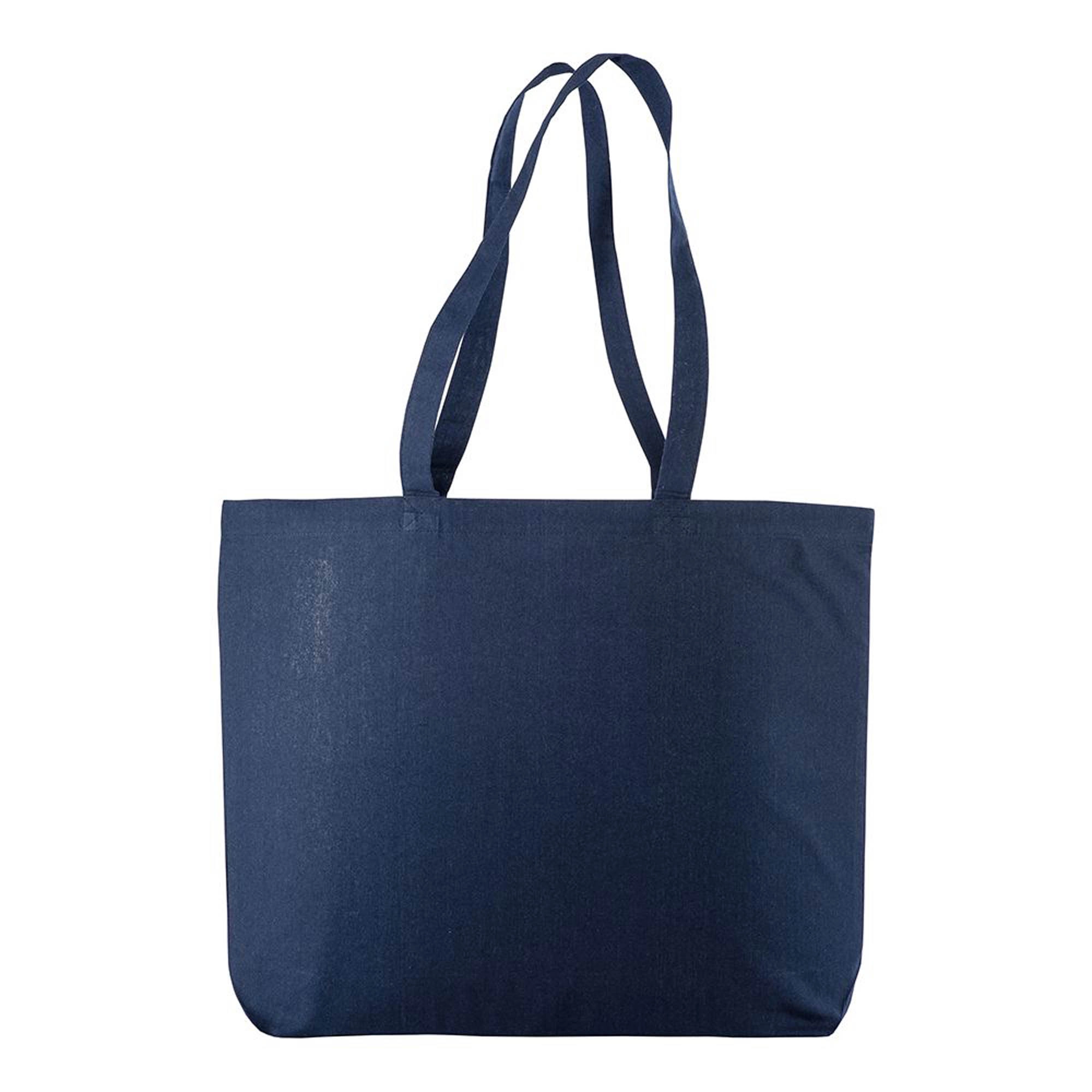 Immagine Shopper con soffietto alla base in cotone 135 g/m2, manici lunghi