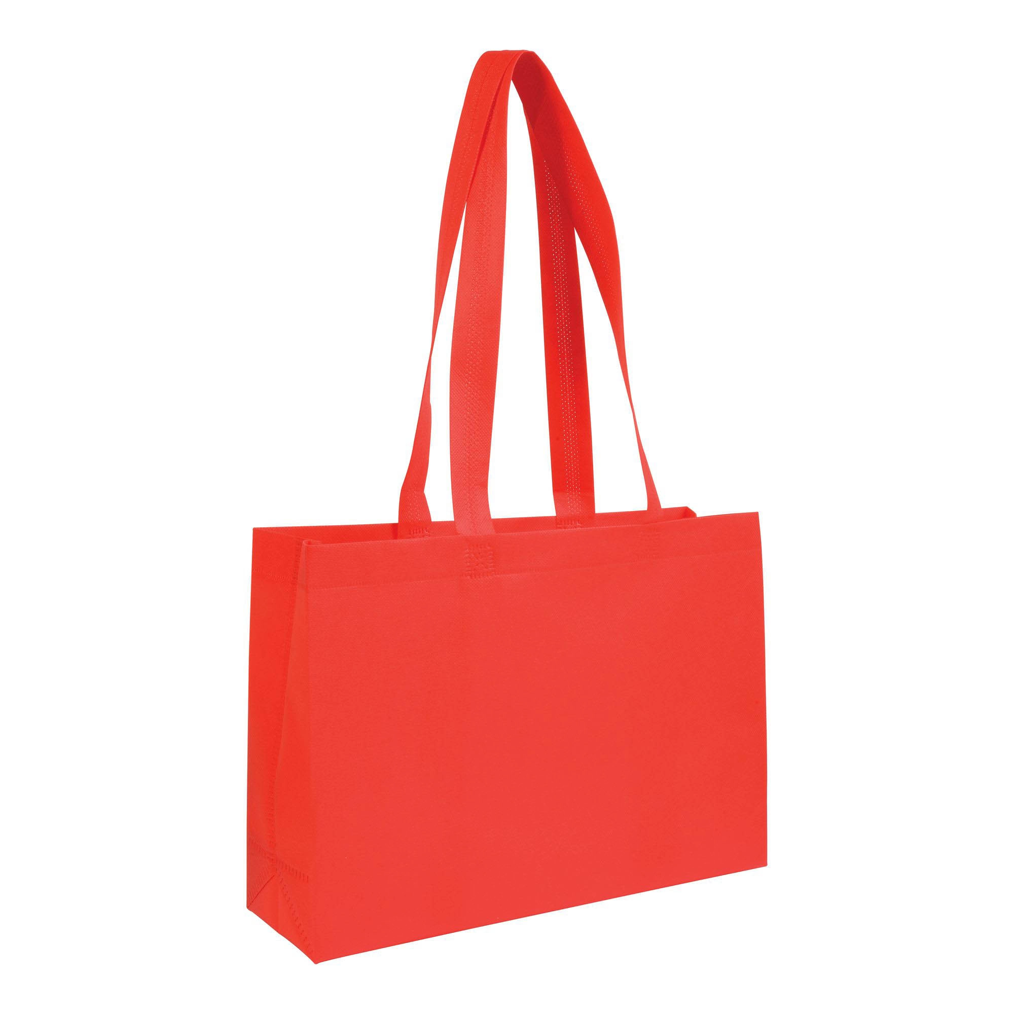 Immagine Shopper con soffietto alla base in TNT 70 g/m2 termosaldato, manici lunghi