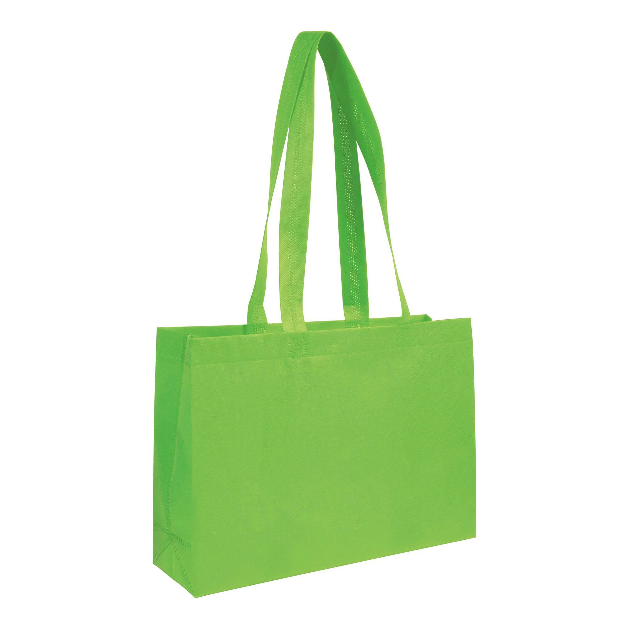 Immagine Shopper con soffietto alla base in TNT 70 g/m2 termosaldato, manici lunghi