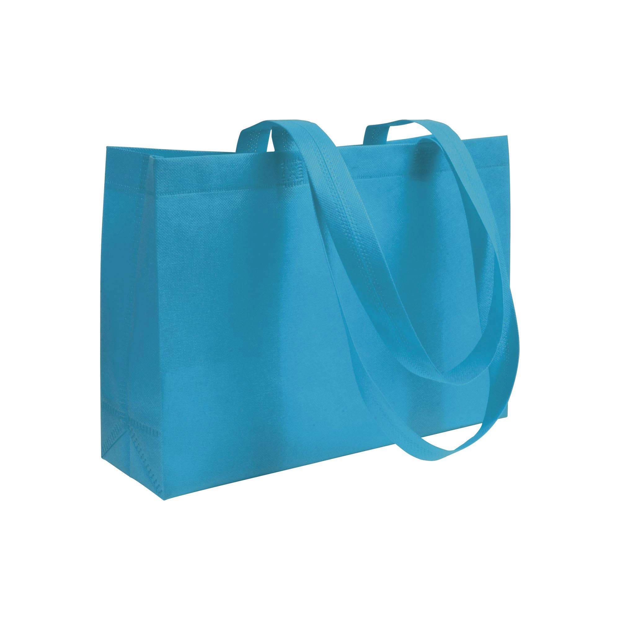 Immagine Shopper con soffietto alla base in TNT 70 g/m2 termosaldato, manici lunghi