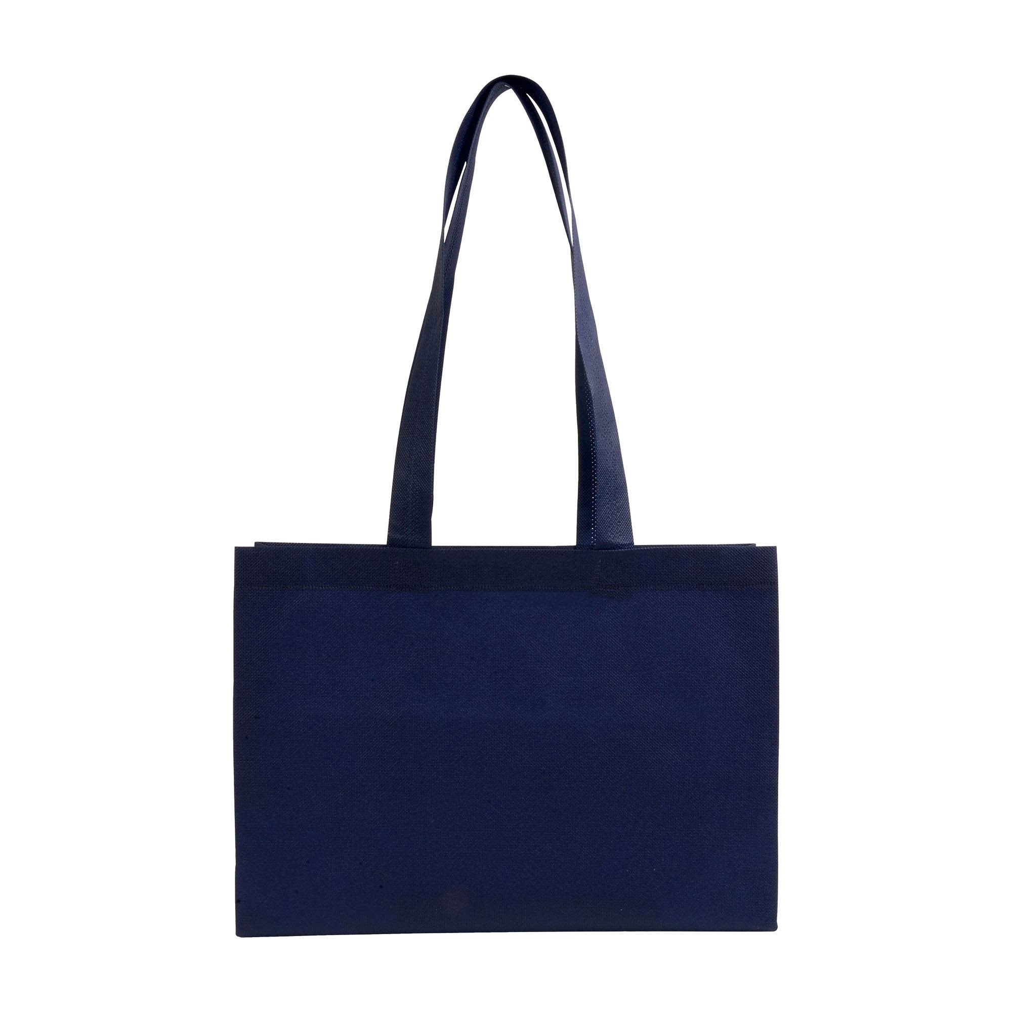 Immagine Shopper con soffietto alla base in TNT 70 g/m2 termosaldato, manici lunghi