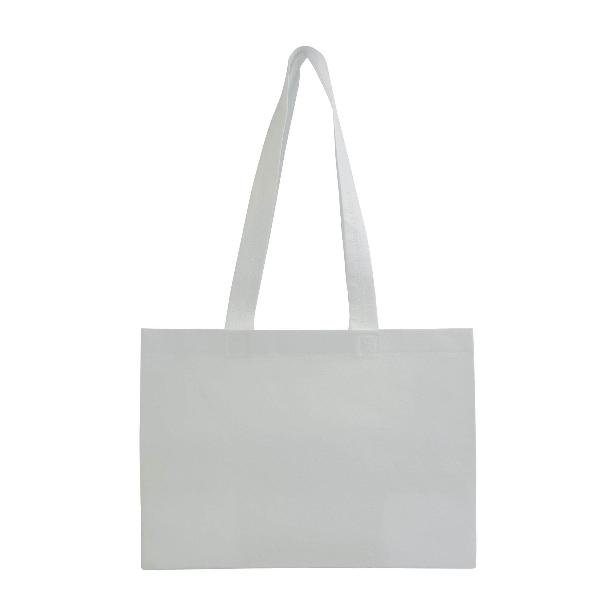 Immagine Shopper con soffietto alla base in TNT 70 g/m2 termosaldato, manici lunghi