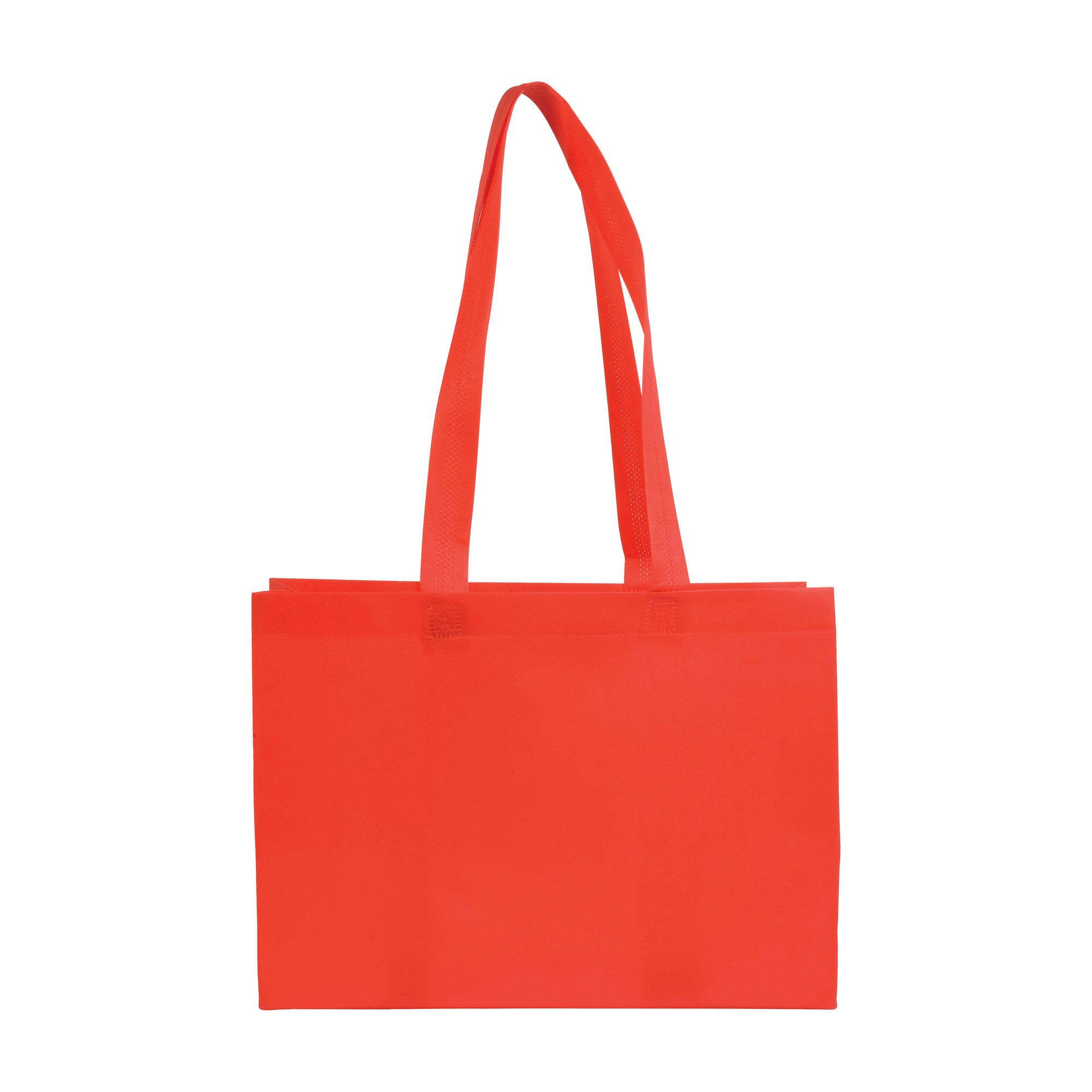 Immagine Shopper con soffietto alla base in TNT 70 g/m2 termosaldato, manici lunghi