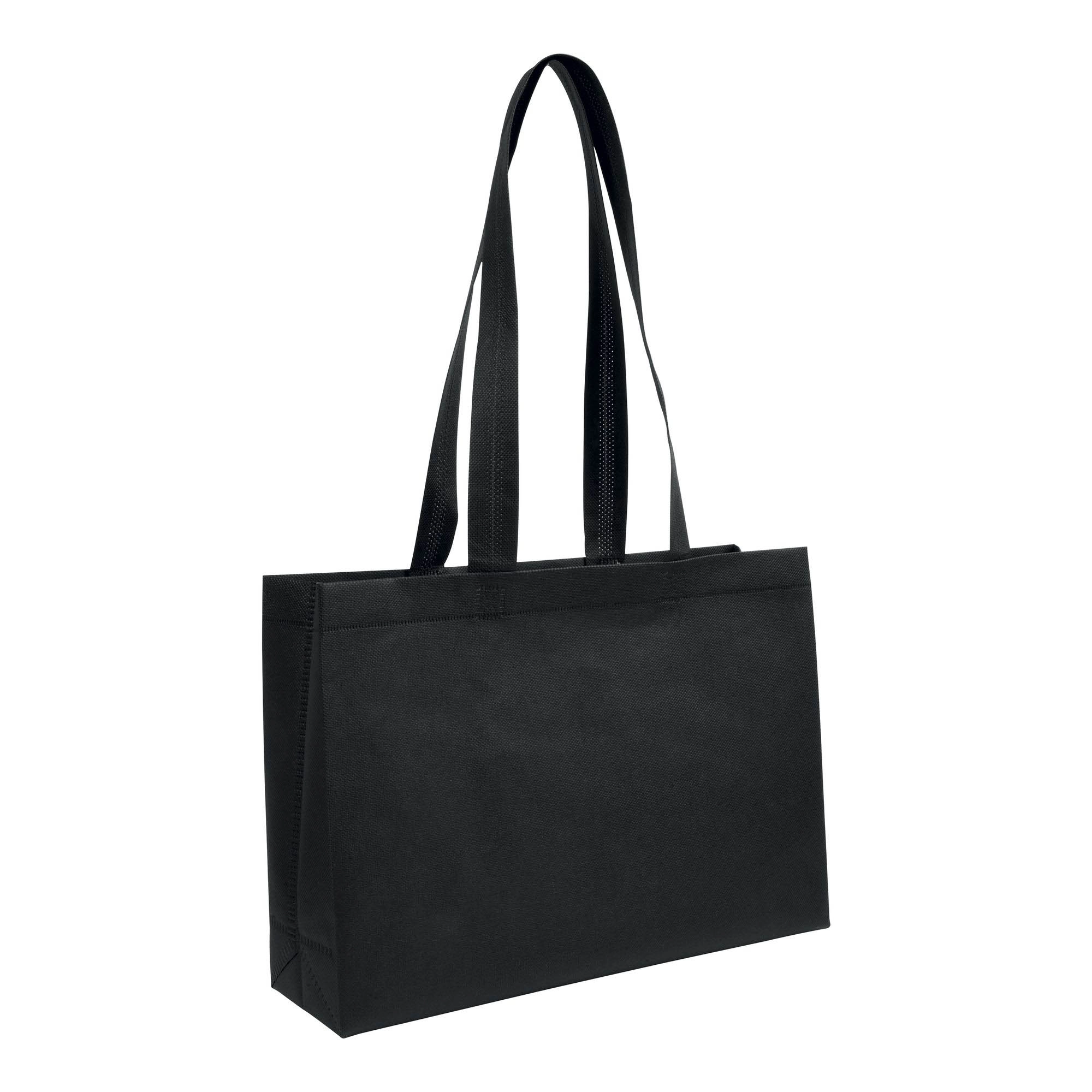Immagine Shopper con soffietto alla base in TNT 70 g/m2 termosaldato, manici lunghi