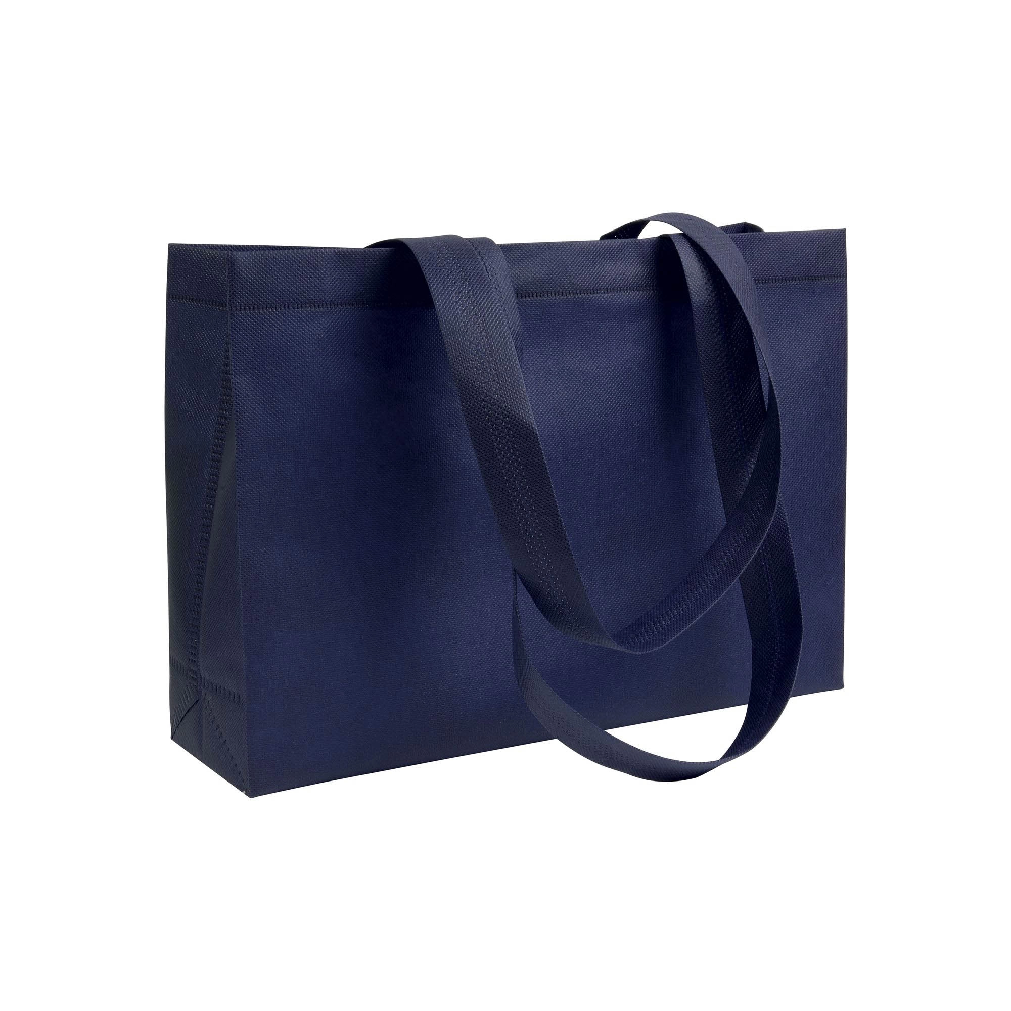Immagine Shopper con soffietto alla base in TNT 70 g/m2 termosaldato, manici lunghi