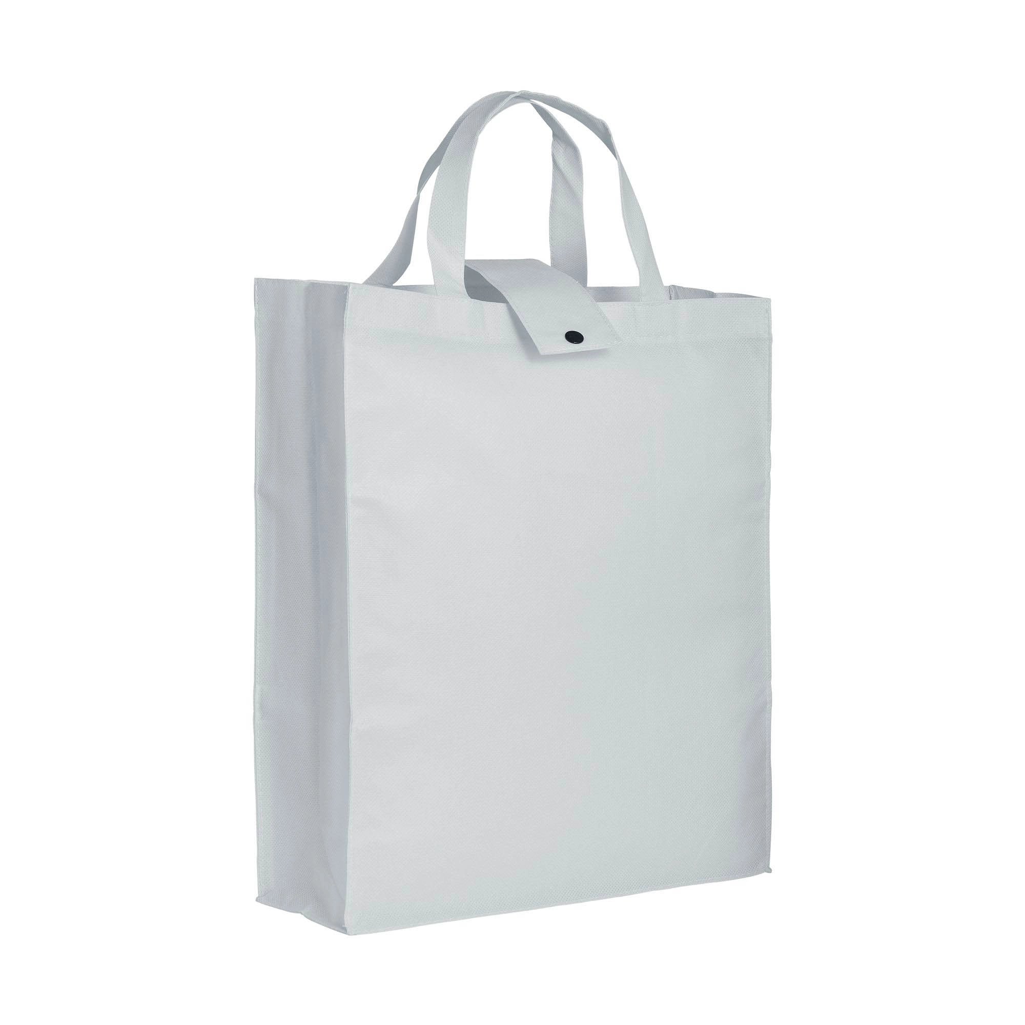 Immagine Shopper ripiegabile con soffietto in TNT 80 g/m2, manici corti
