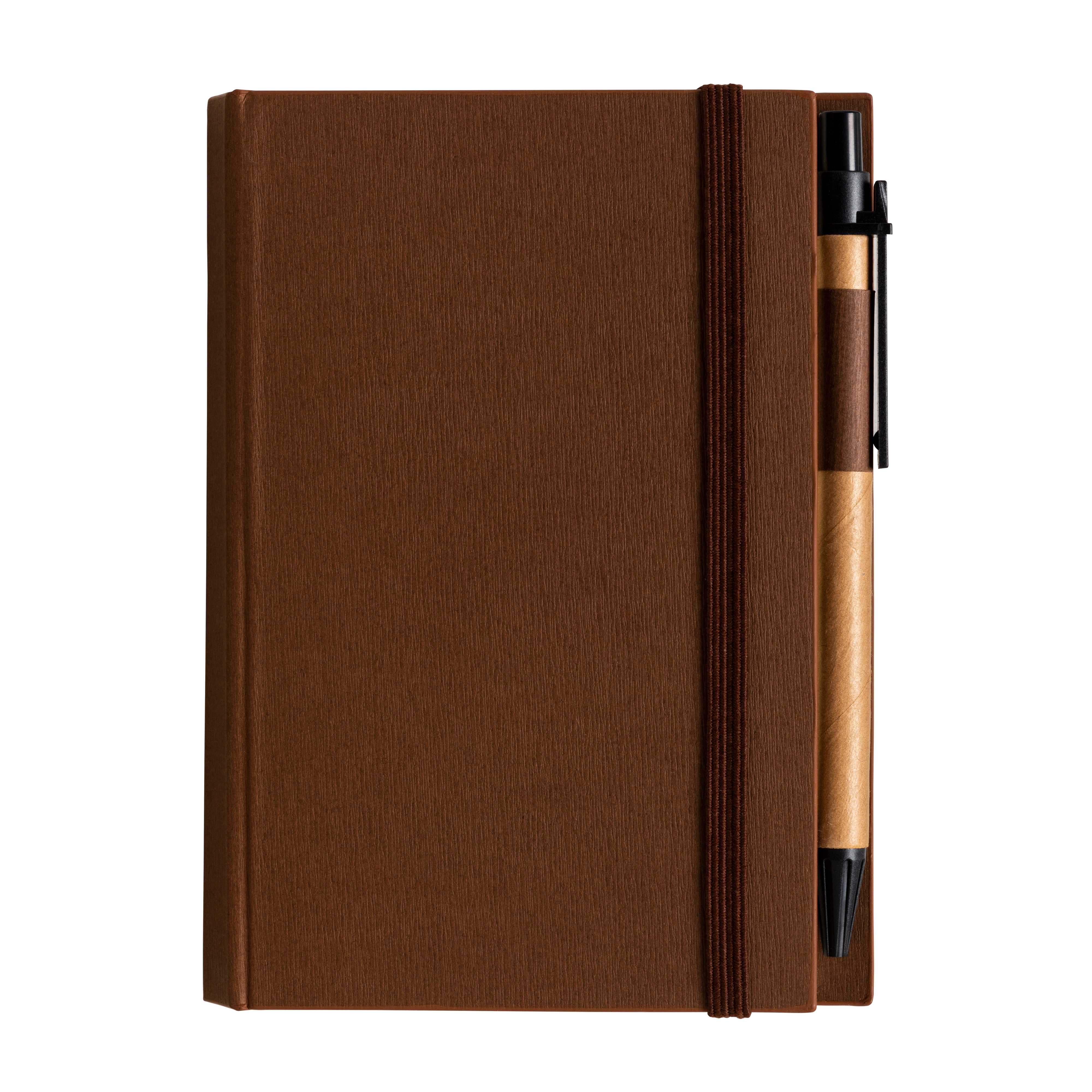 Immagine Block Notes in cartoncino con elastico colorato, penna, fogli a righe (70 pag.) e fogliett