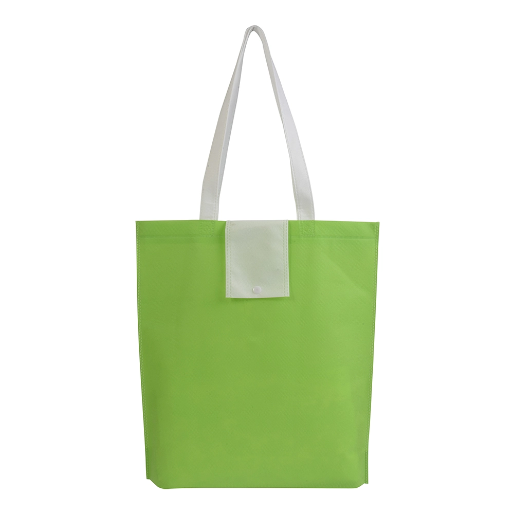 Immagine Shopper ripiegabile in TNT 80 g/m2 termosaldato, manici corti