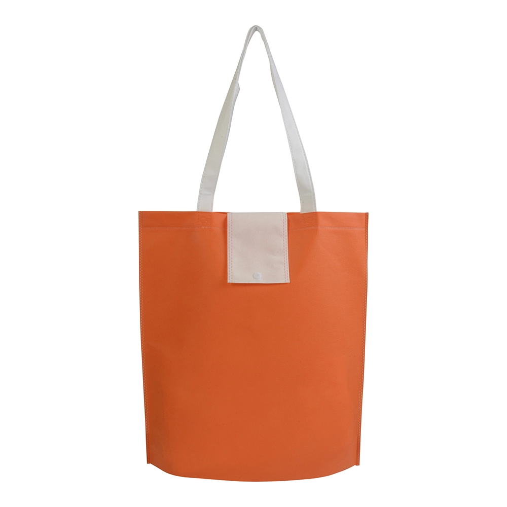 Immagine Shopper ripiegabile in TNT 80 g/m2 termosaldato, manici corti