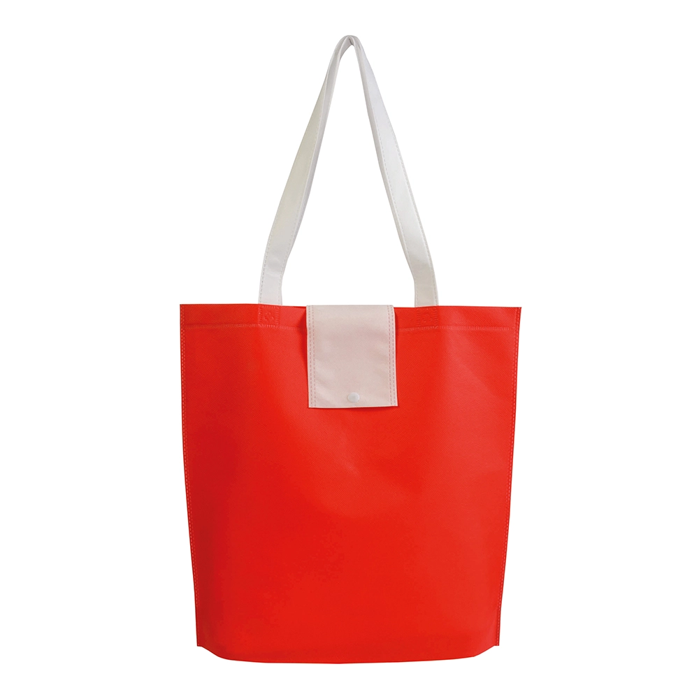 Immagine Shopper ripiegabile in TNT 80 g/m2 termosaldato, manici corti