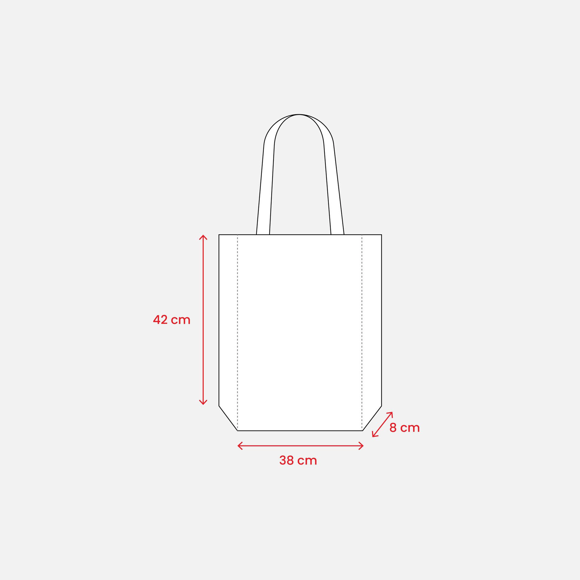 Immagine Shopper in cotone 180 g/m2, manici lunghi e soffietto