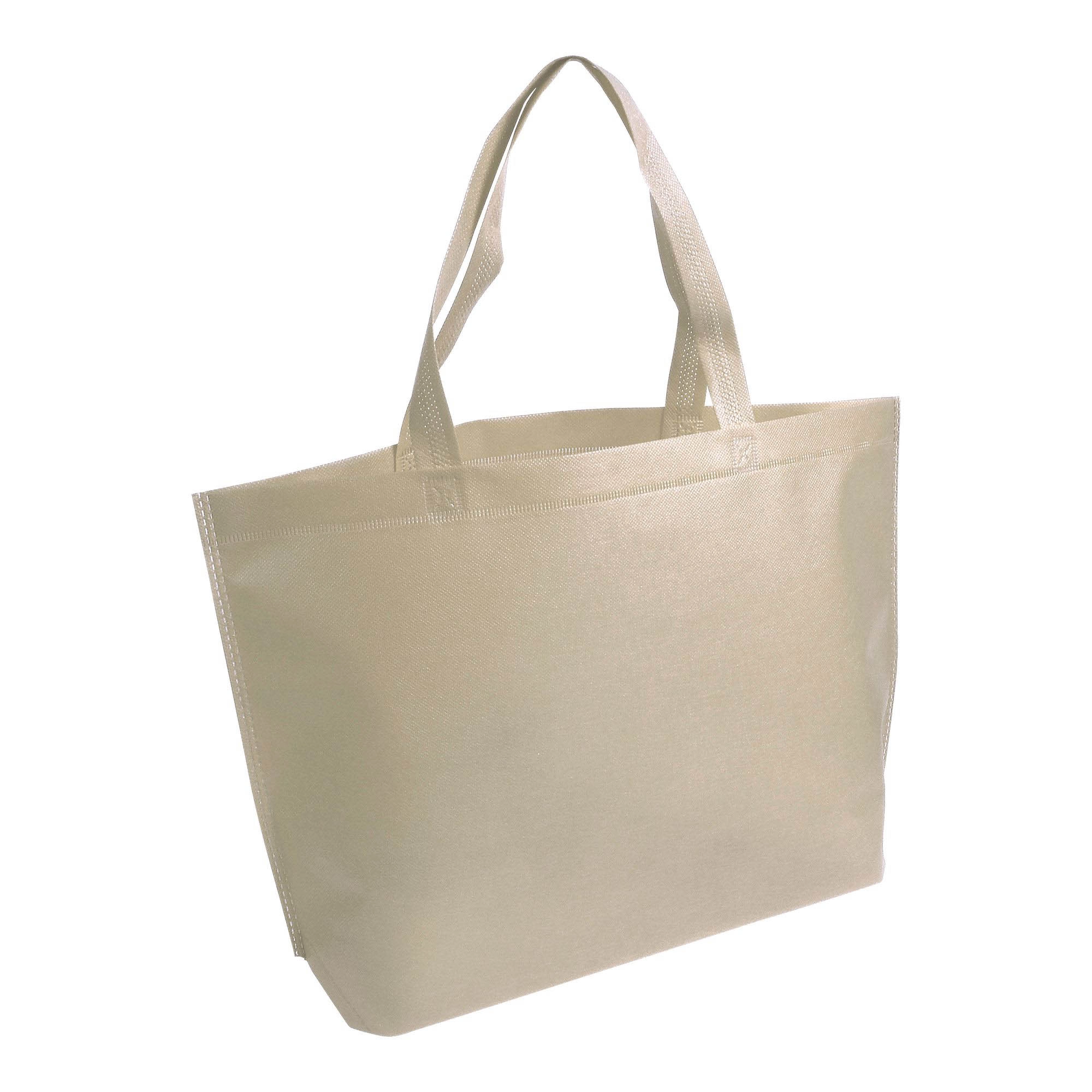 Immagine Shopper con soffietto alla base in TNT termosaldato, manici lunghi