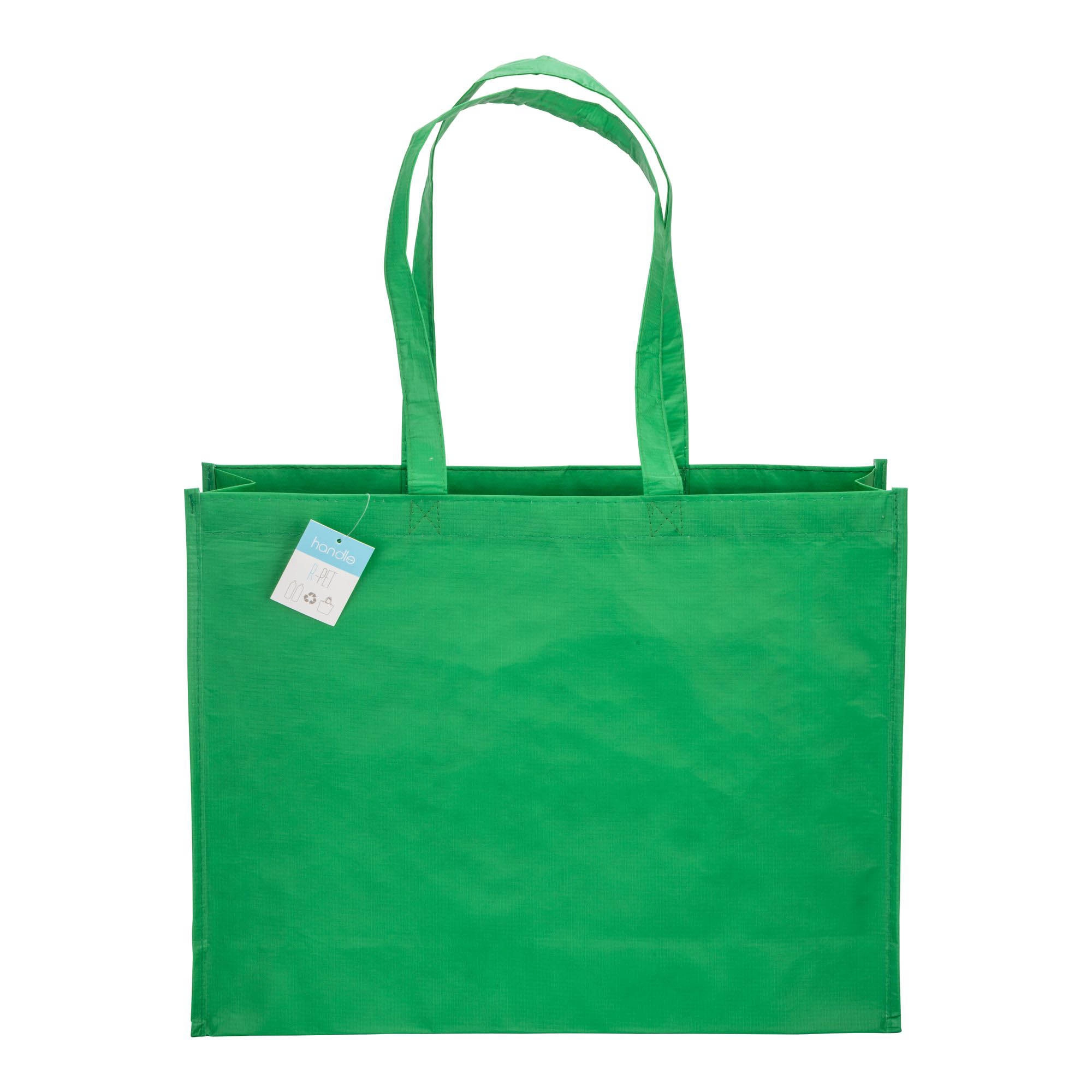 Immagine Shopper con soffietto in R-PET (plastica riciclata), manici lunghi