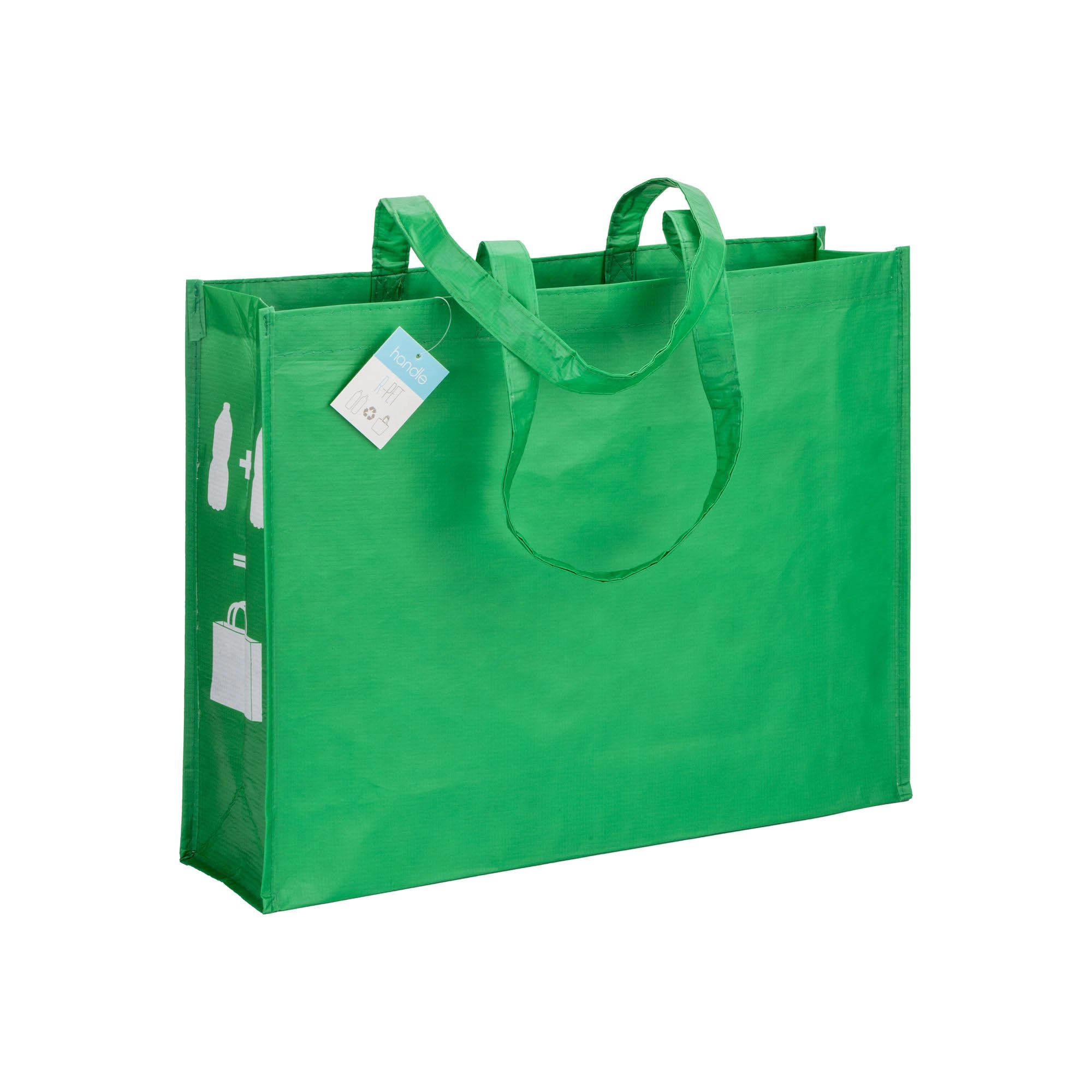 Immagine Shopper con soffietto in R-PET (plastica riciclata), manici lunghi