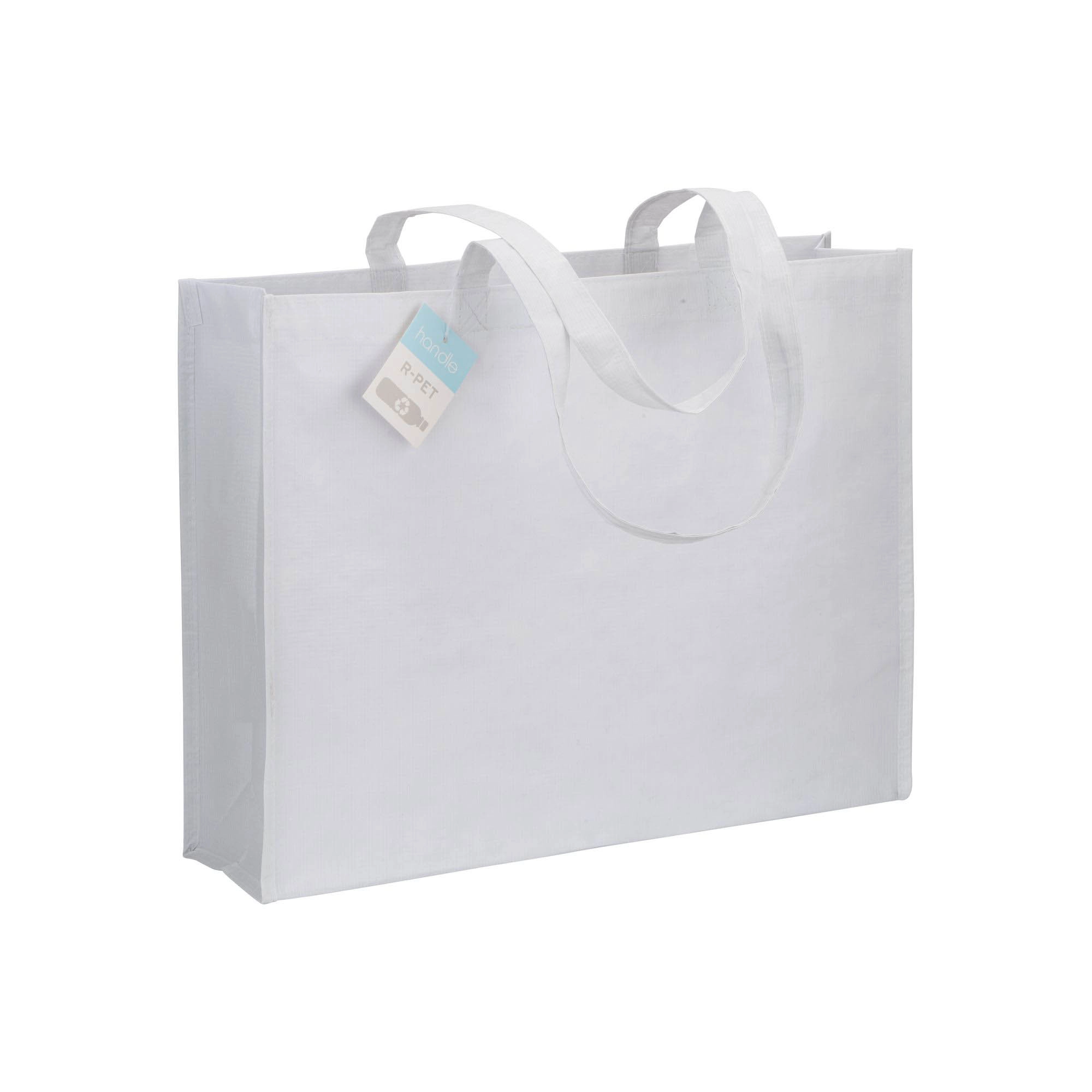 Immagine Shopper con soffietto in R-PET (plastica riciclata), manici lunghi