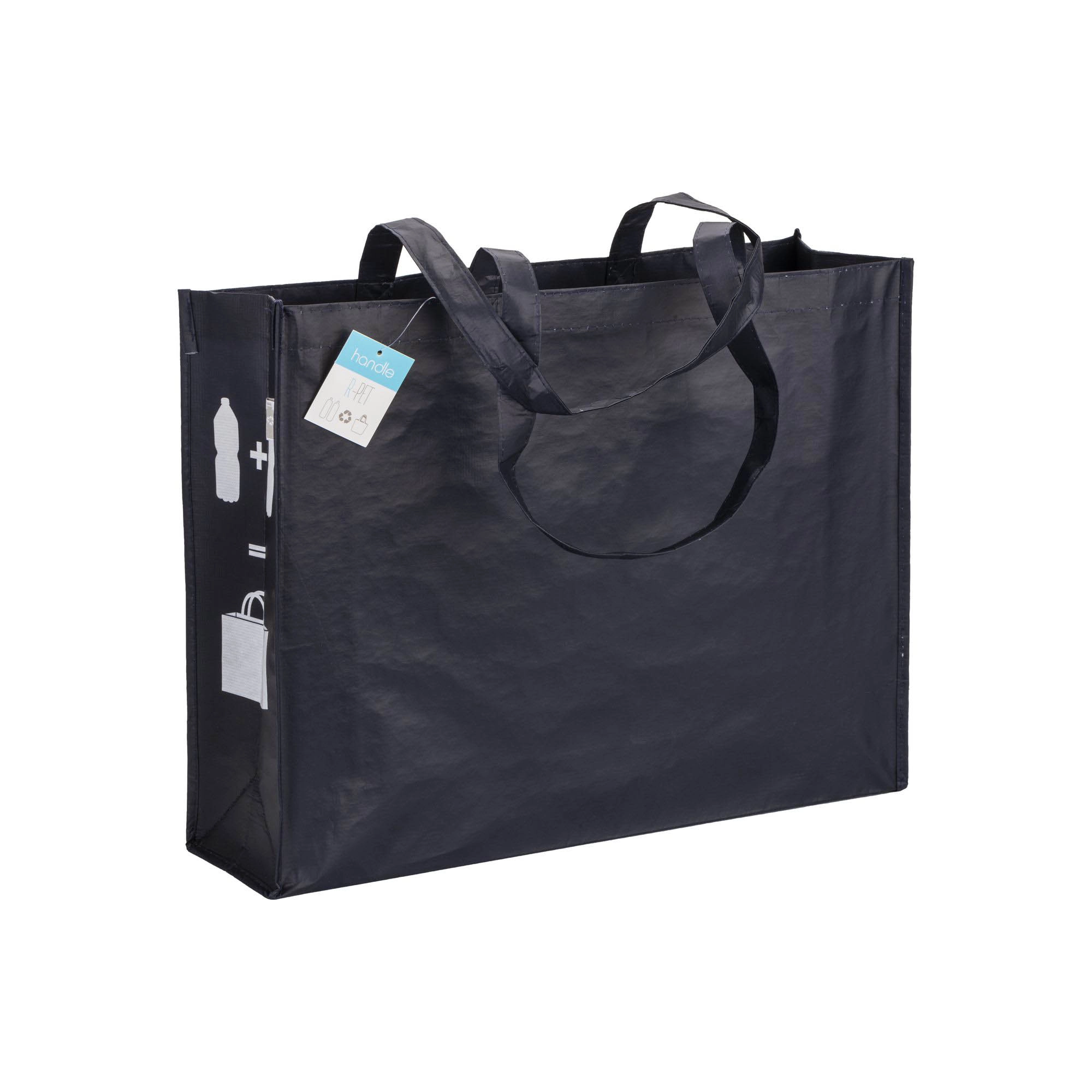 Immagine Shopper con soffietto in R-PET (plastica riciclata), manici lunghi