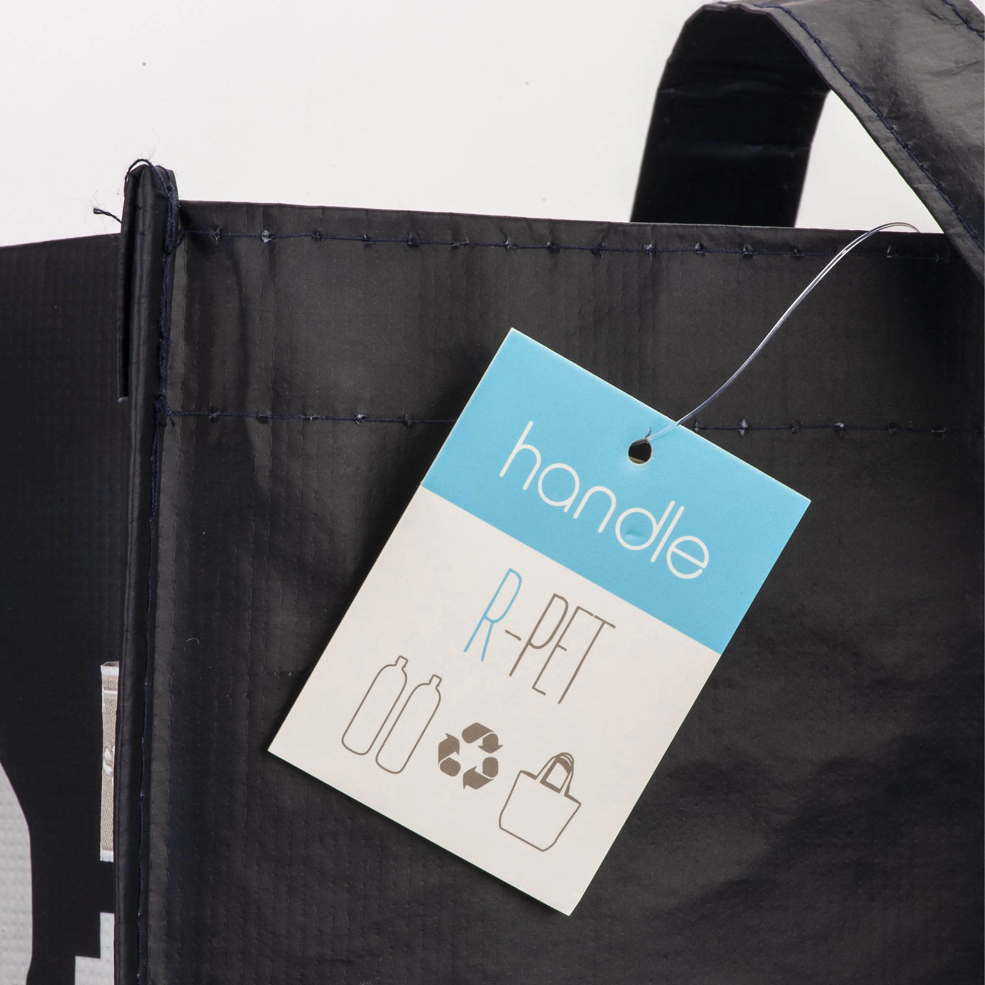 Immagine Shopper con soffietto in R-PET (plastica riciclata), manici lunghi