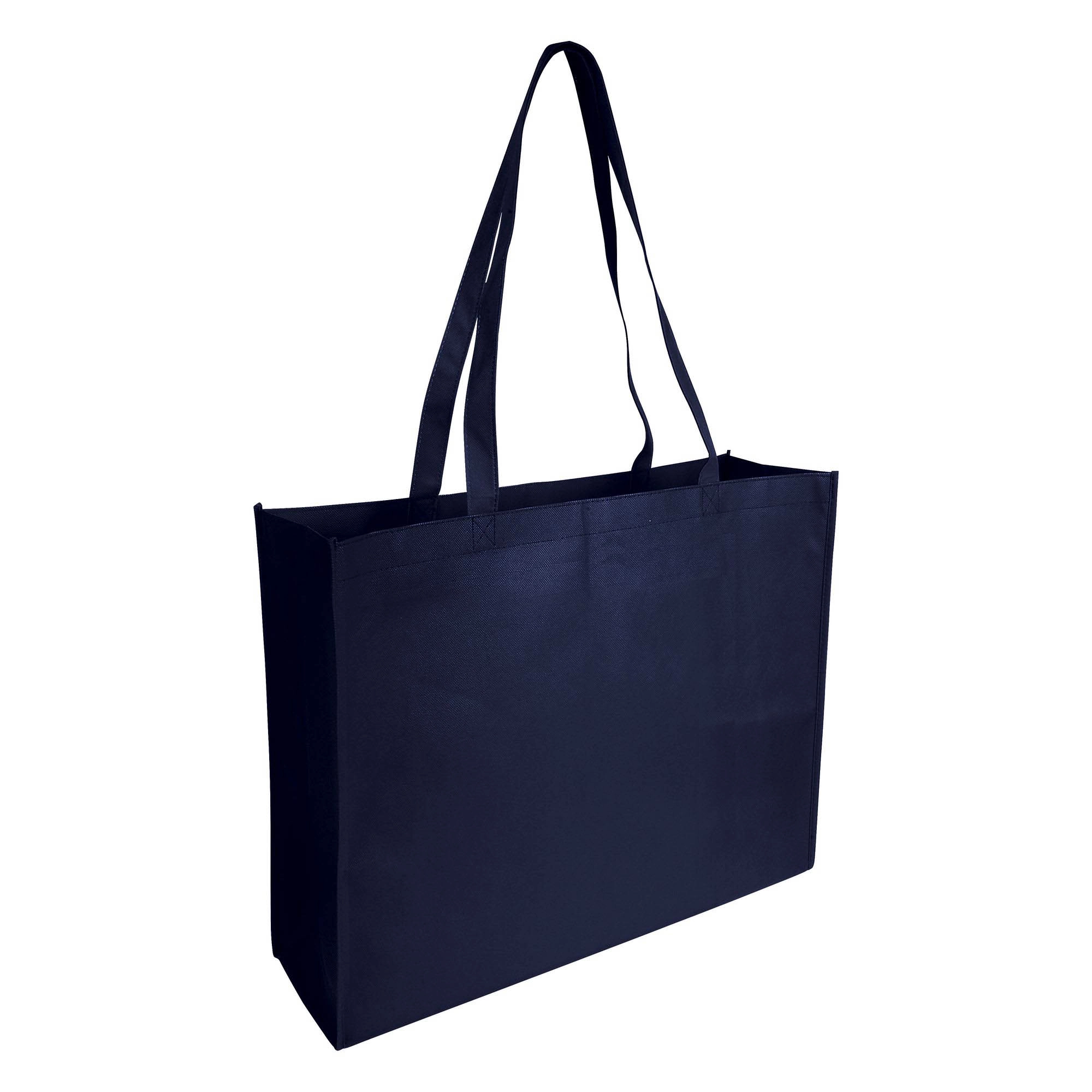 Immagine Shopper con soffietto in TNT cucito, manici lunghi