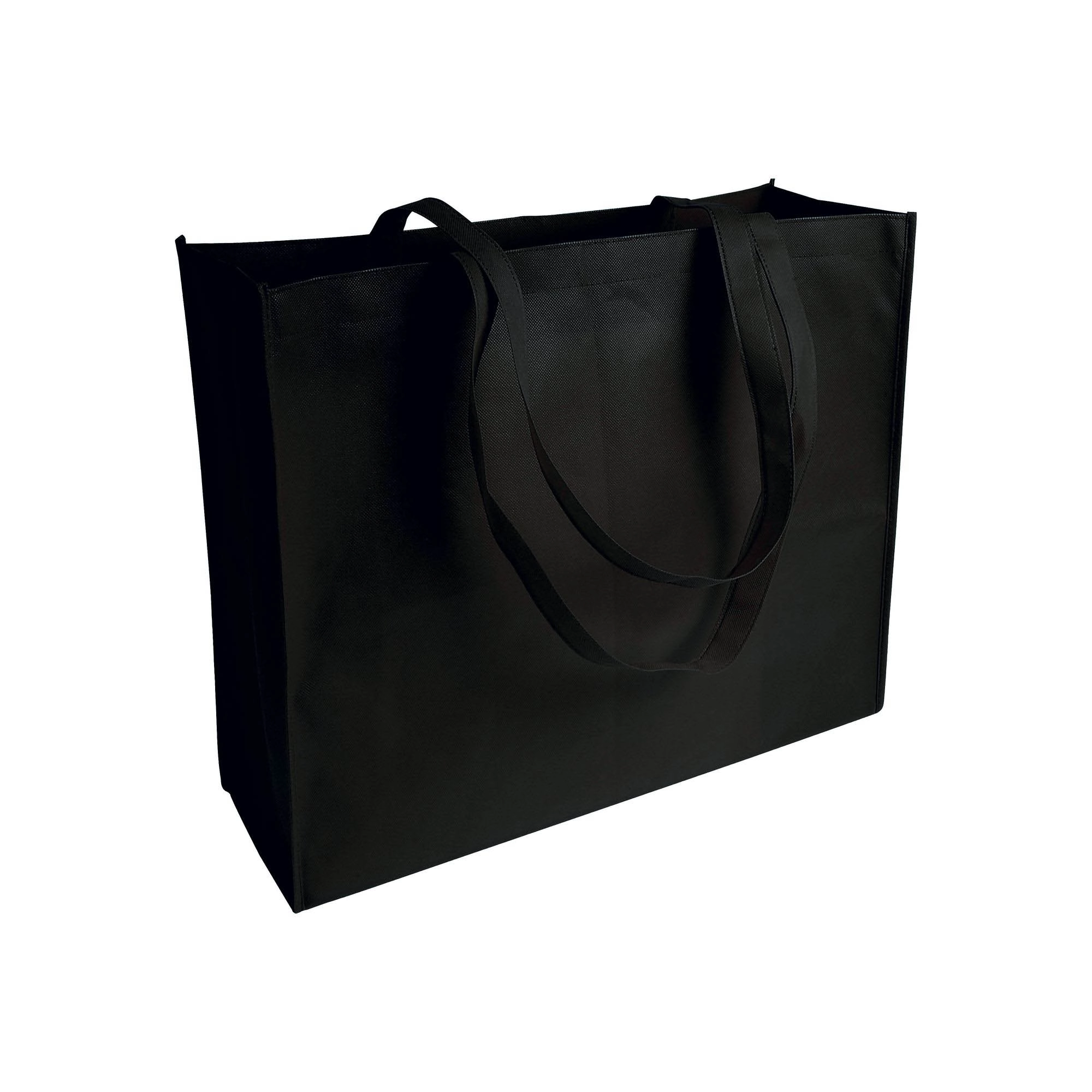 Immagine Shopper con soffietto in TNT cucito, manici lunghi