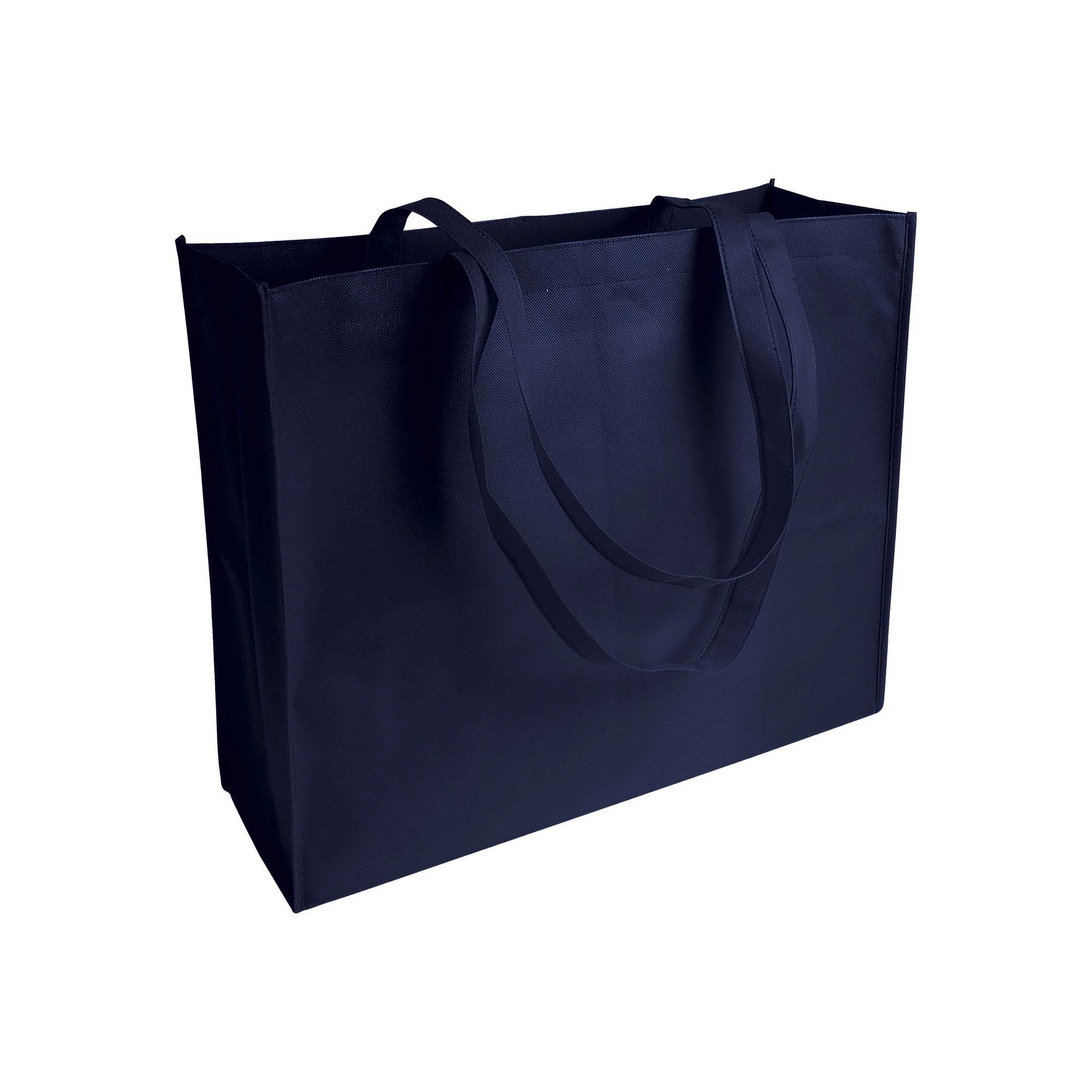 Immagine Shopper con soffietto in TNT cucito, manici lunghi