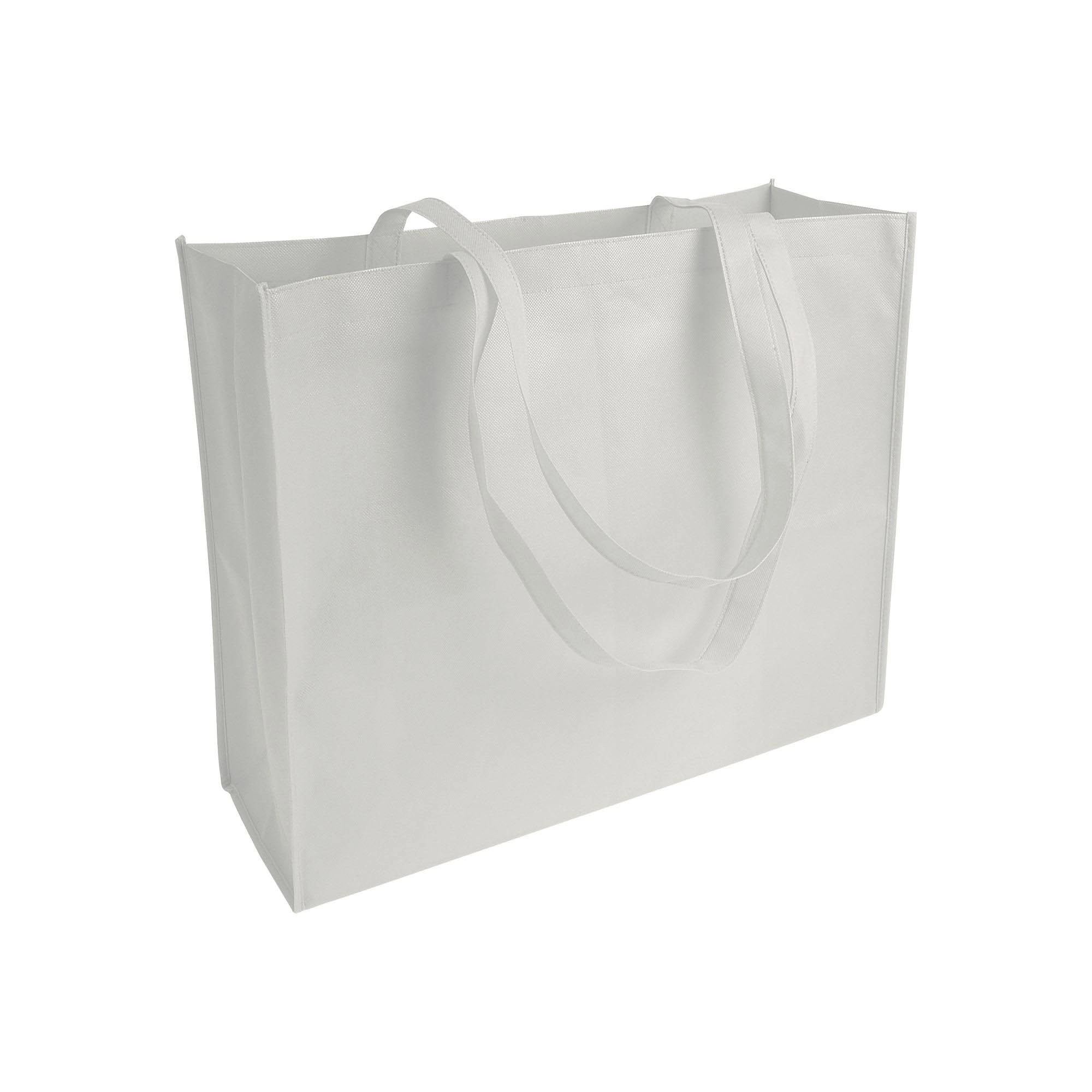 Immagine Shopper con soffietto in TNT cucito, manici lunghi