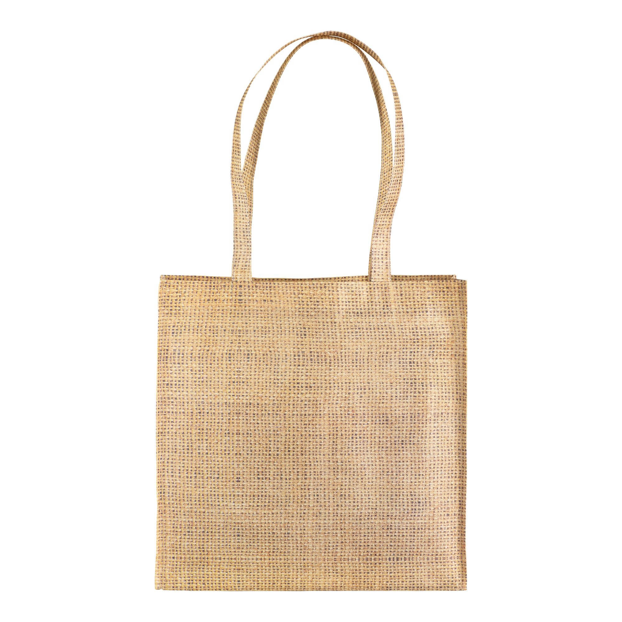 Immagine Shopper con soffietto in TNT stampato con effetto juta