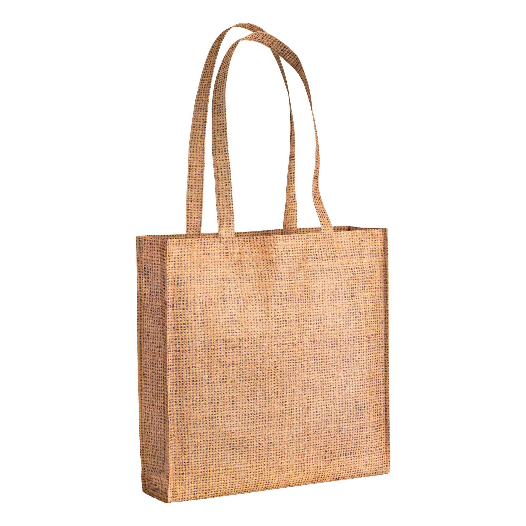 Immagine Shopper con soffietto in TNT stampato con effetto juta
