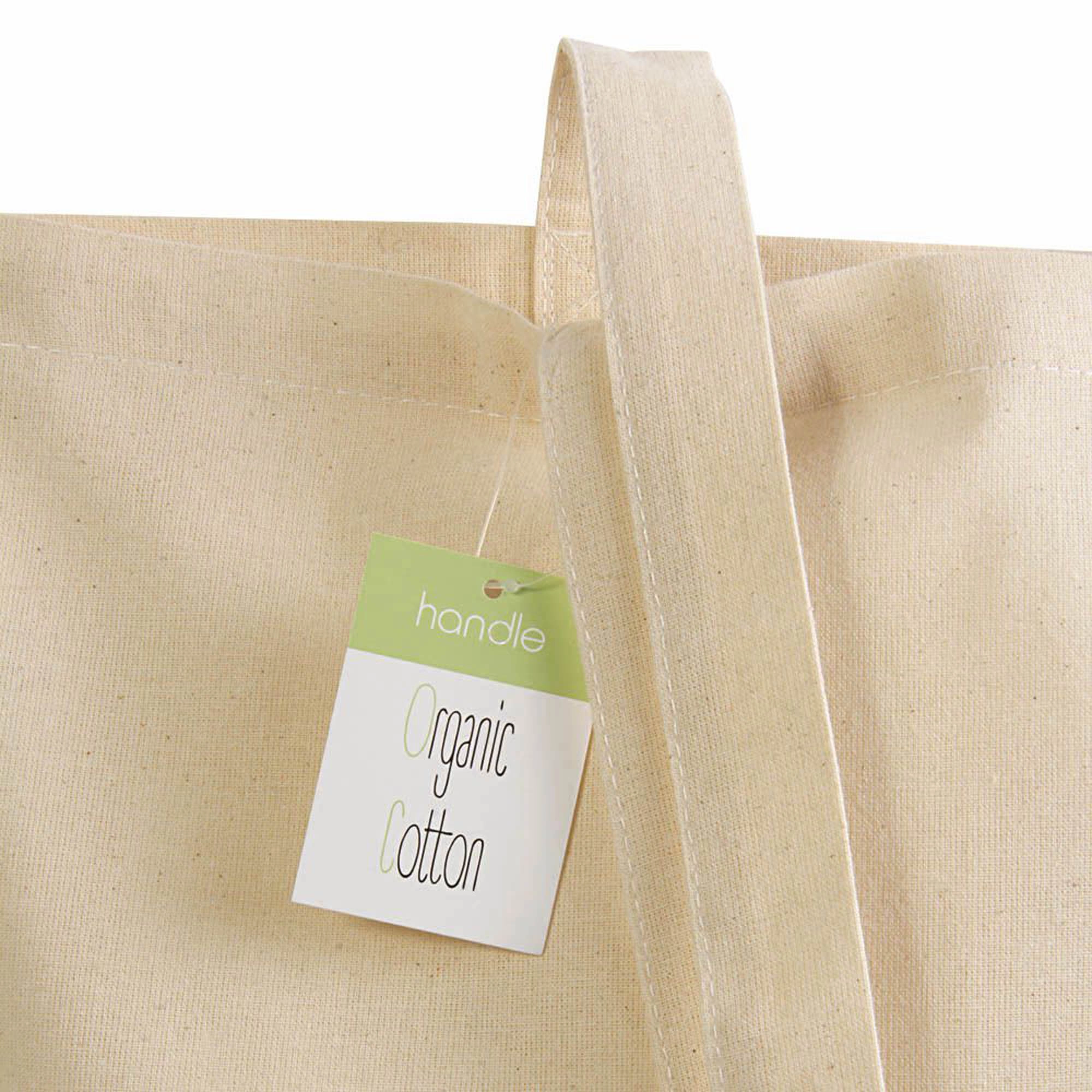 Immagine Shopper con soffietto in cotone biologico 140 g/m2, manici lunghi