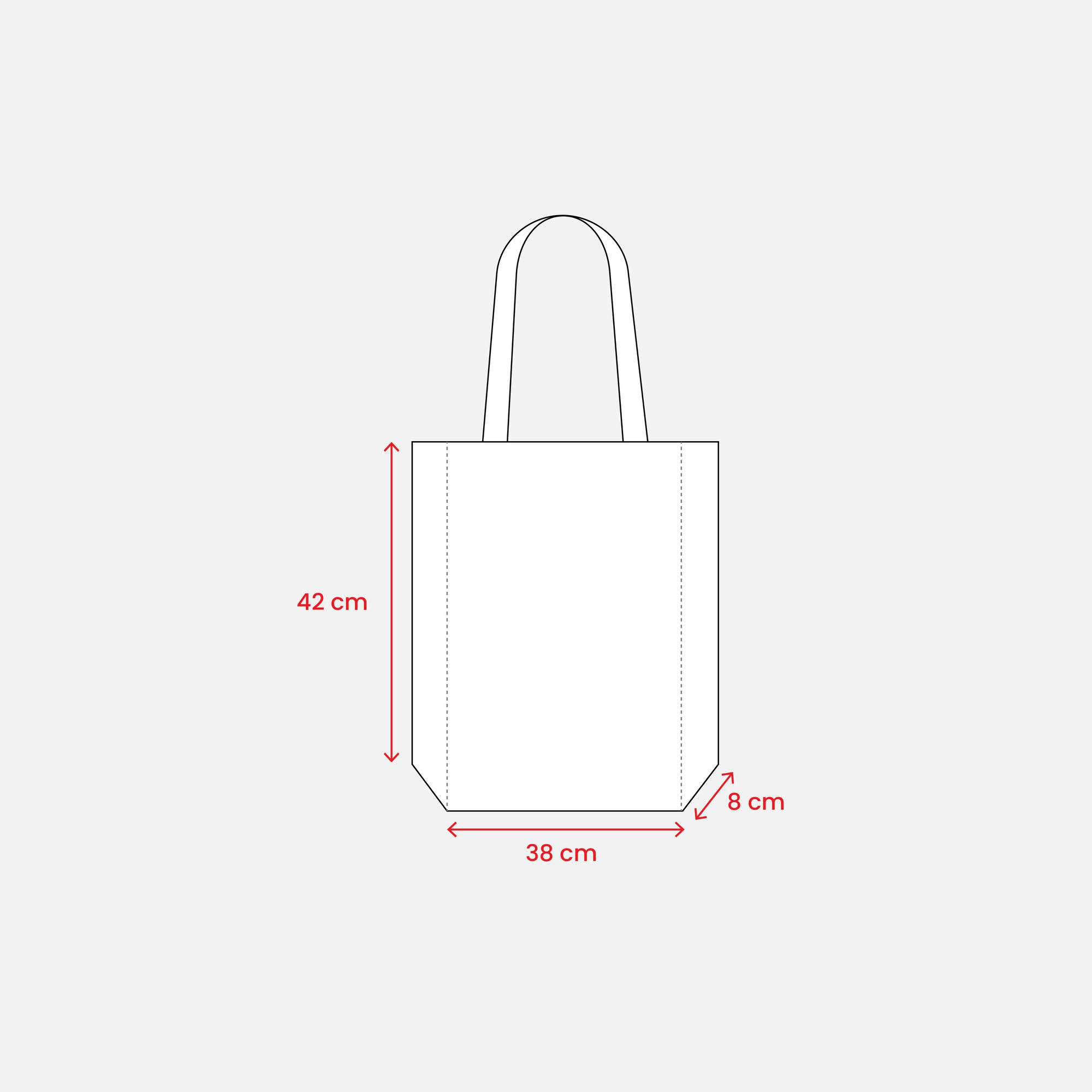 Immagine Shopper con soffietto in cotone biologico 140 g/m2, manici lunghi