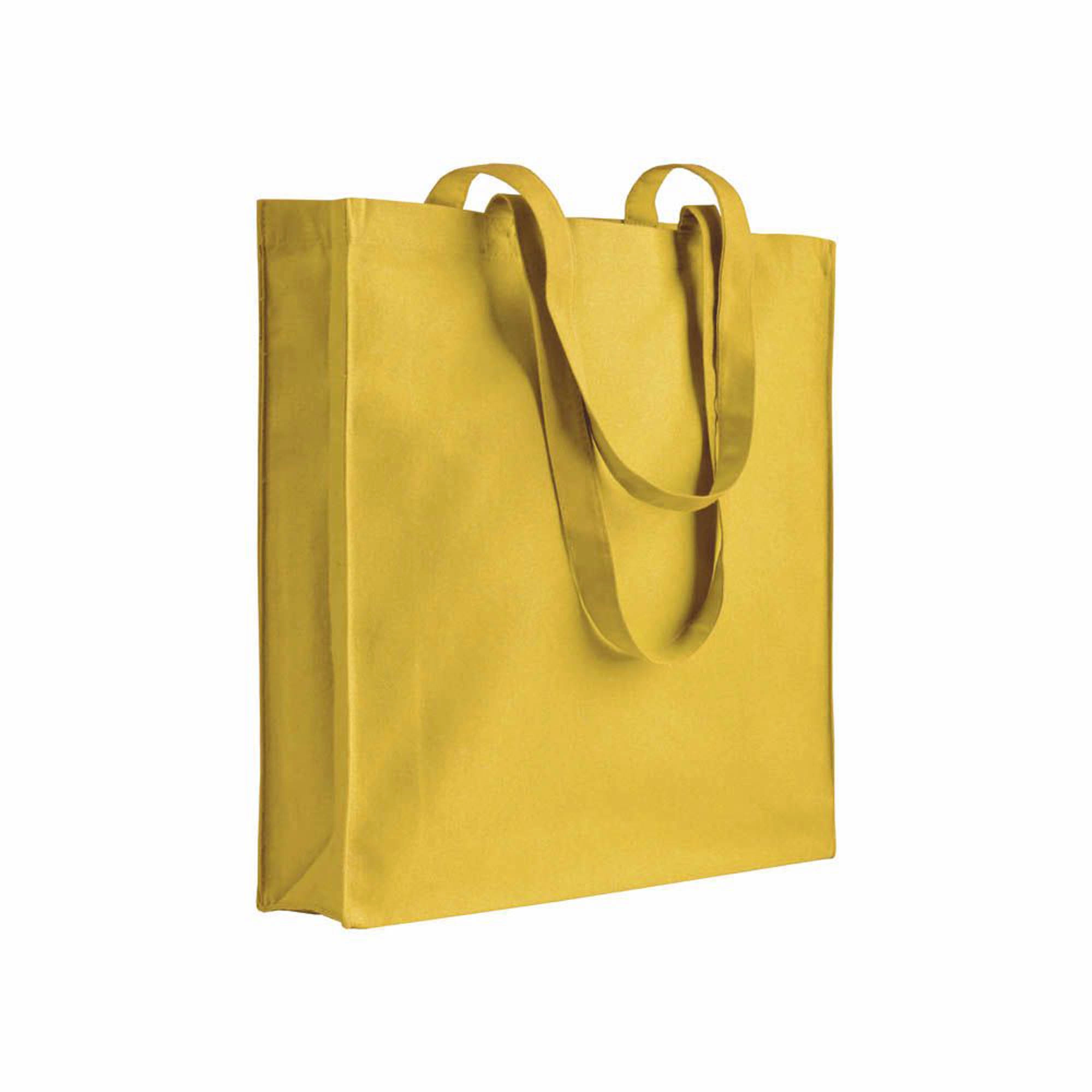 Immagine Shopper in cotone 180 g/m2, manici lunghi e soffietto