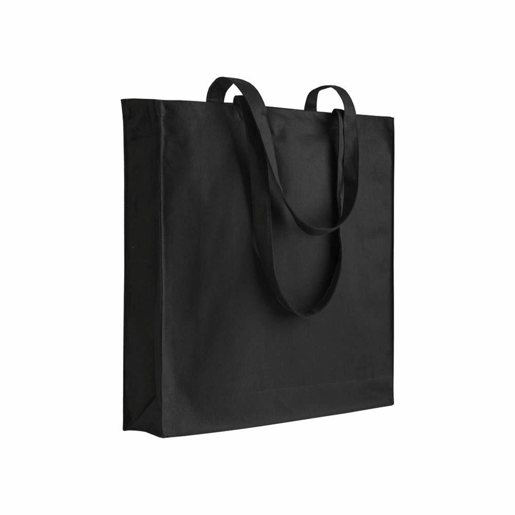 Immagine Shopper in cotone 180 g/m2, manici lunghi e soffietto