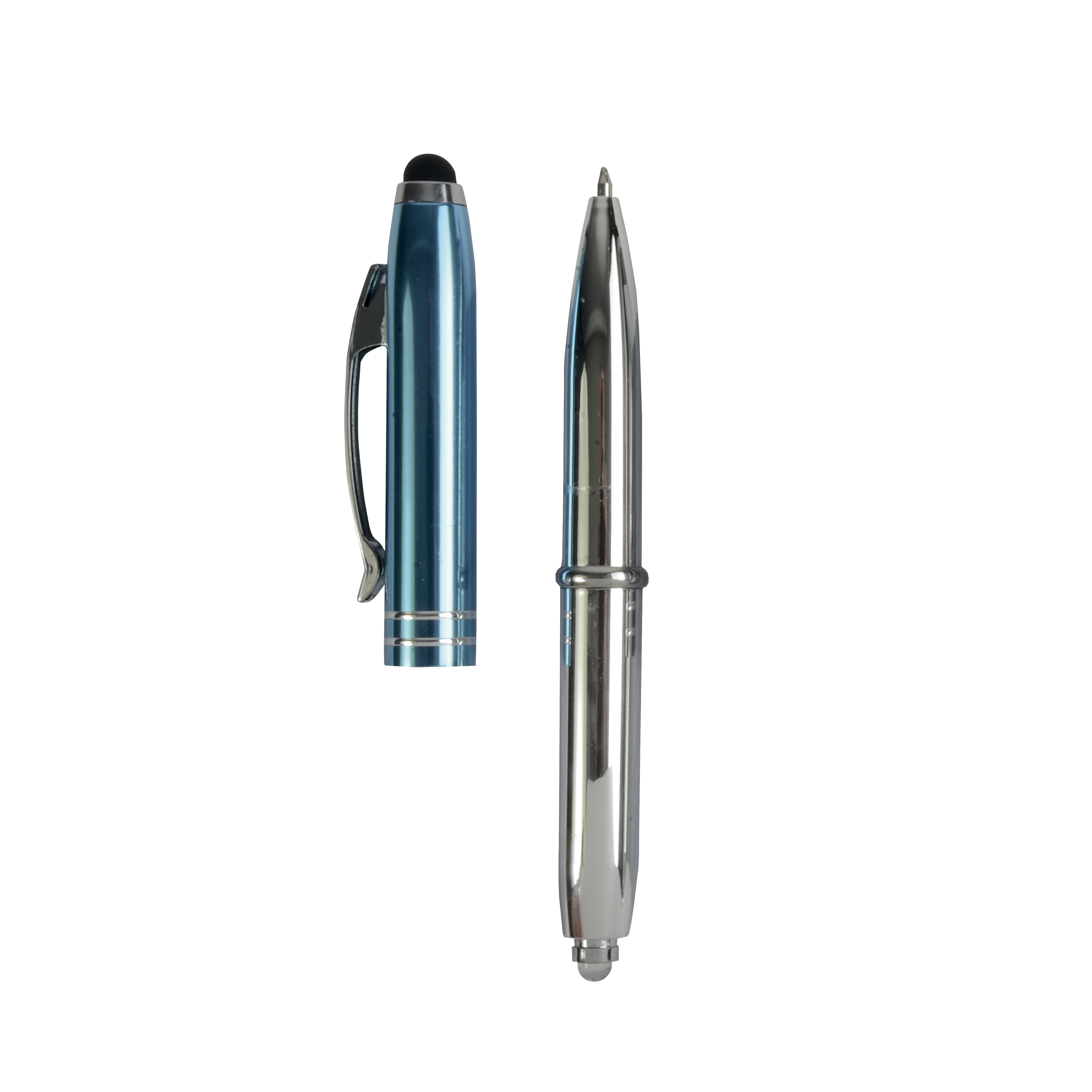 Immagine Mini-penna a sfera con luce e gommino per touch screen