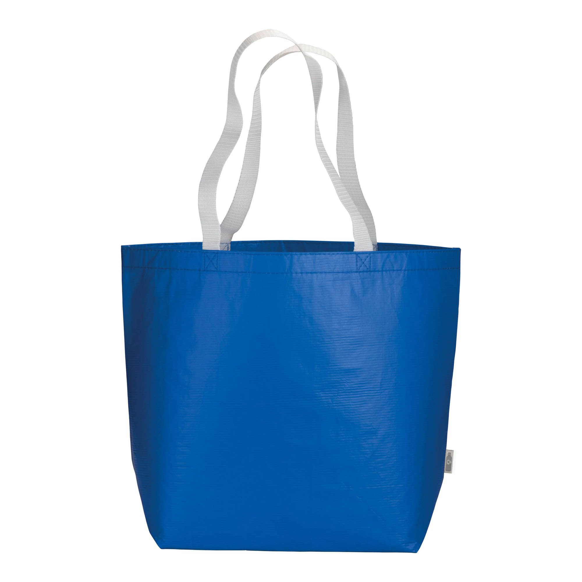 Immagine Shopper in R-PET laminato con soffietto alla base - manici lunghi in poliestere