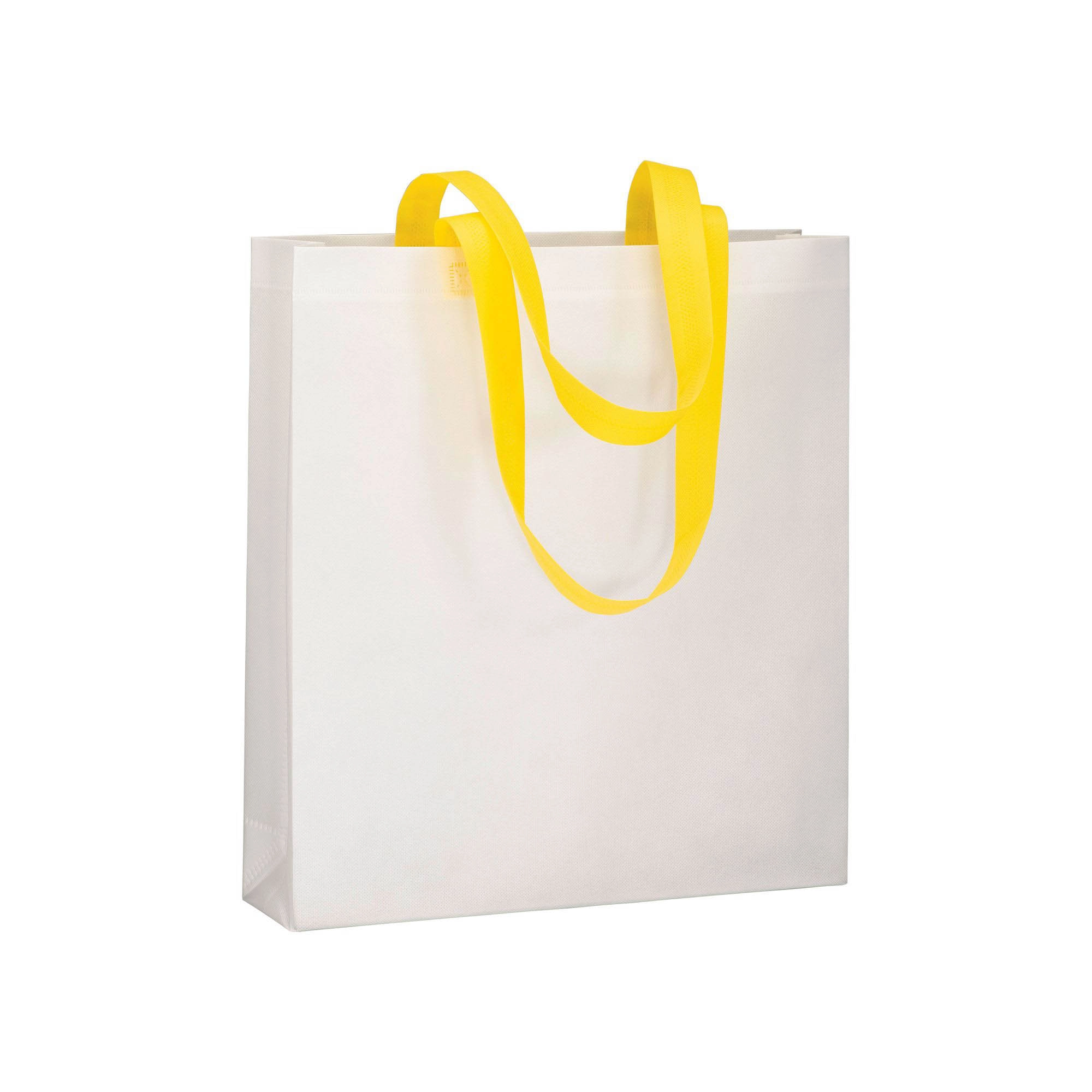 Immagine Shopper con soffietto in TNT 80 g/m2 termosaldato, manici lunghi