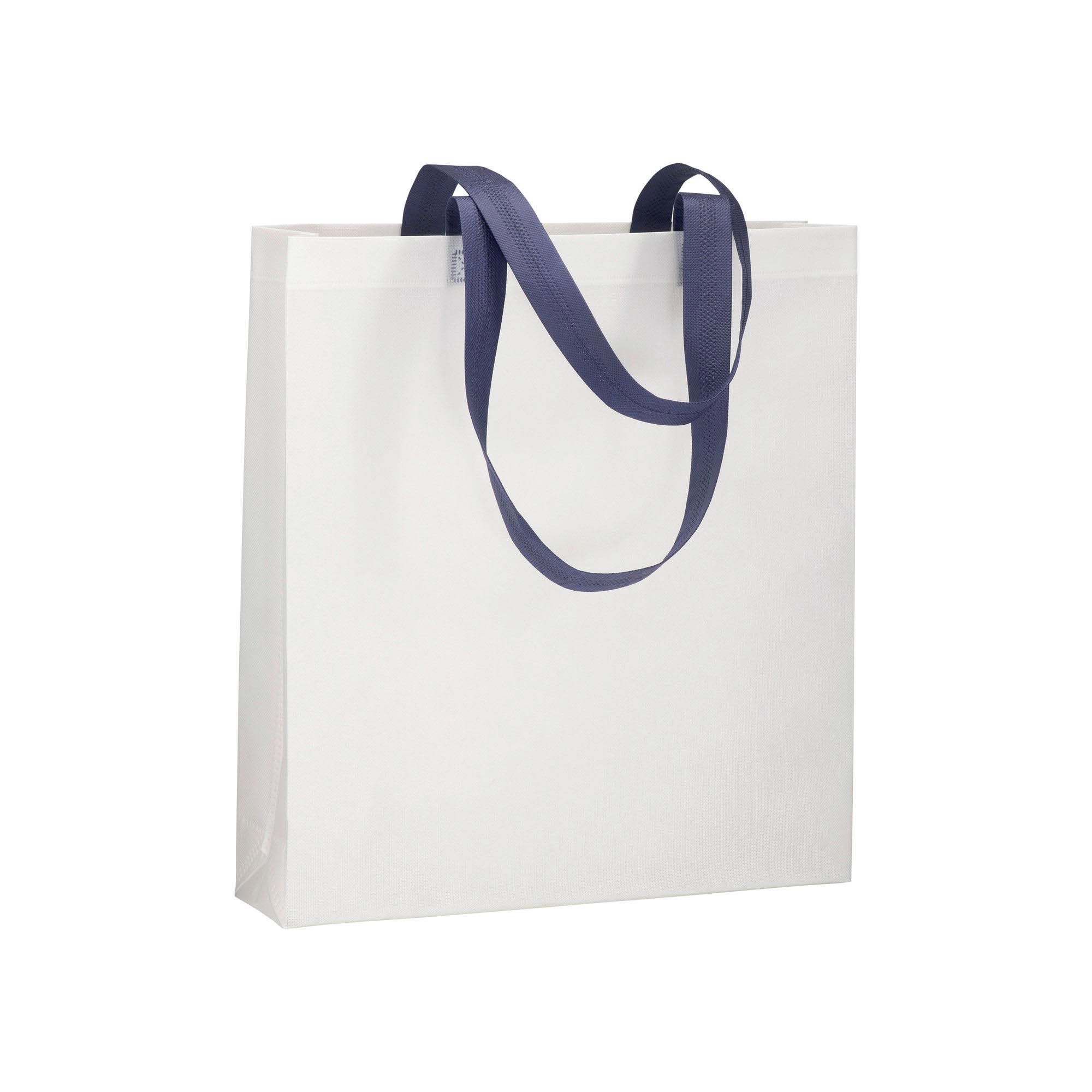 Immagine Shopper con soffietto in TNT 80 g/m2 termosaldato, manici lunghi