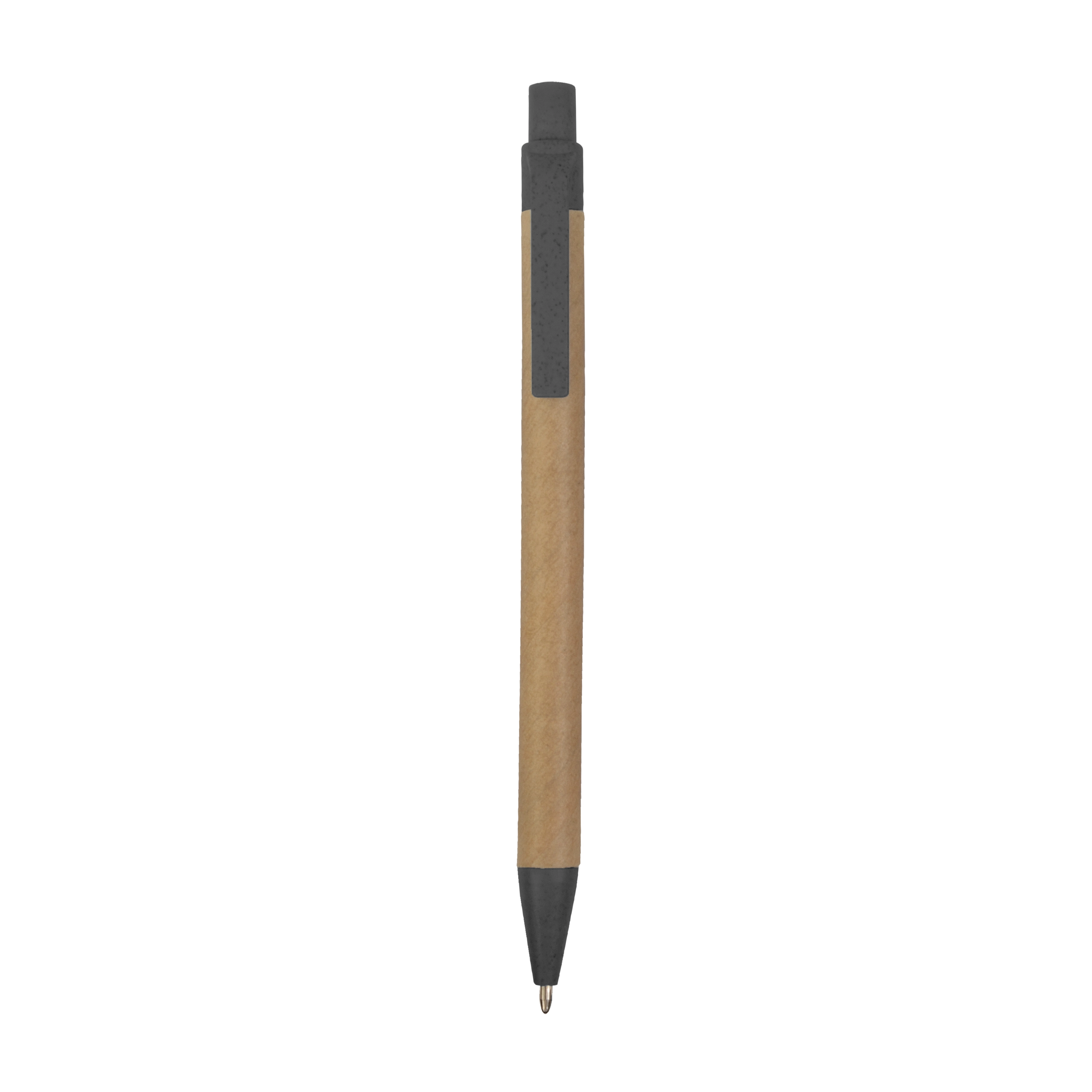 Immagine Penna a scatto in carta riciclata con dettagli in paglia di grano (50%) PP (50%)