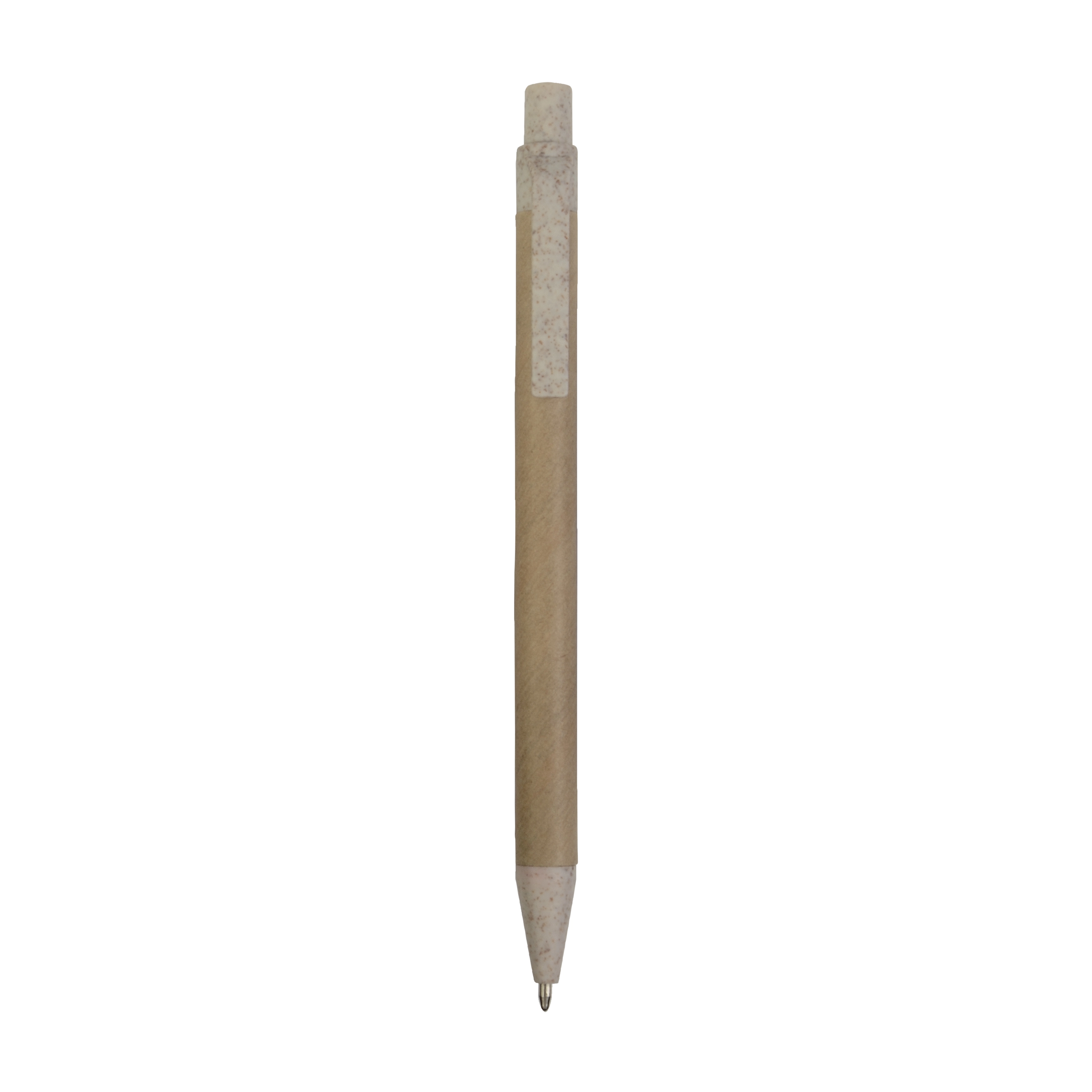 Immagine Penna a scatto in carta riciclata con dettagli in paglia di grano (50%) PP (50%)