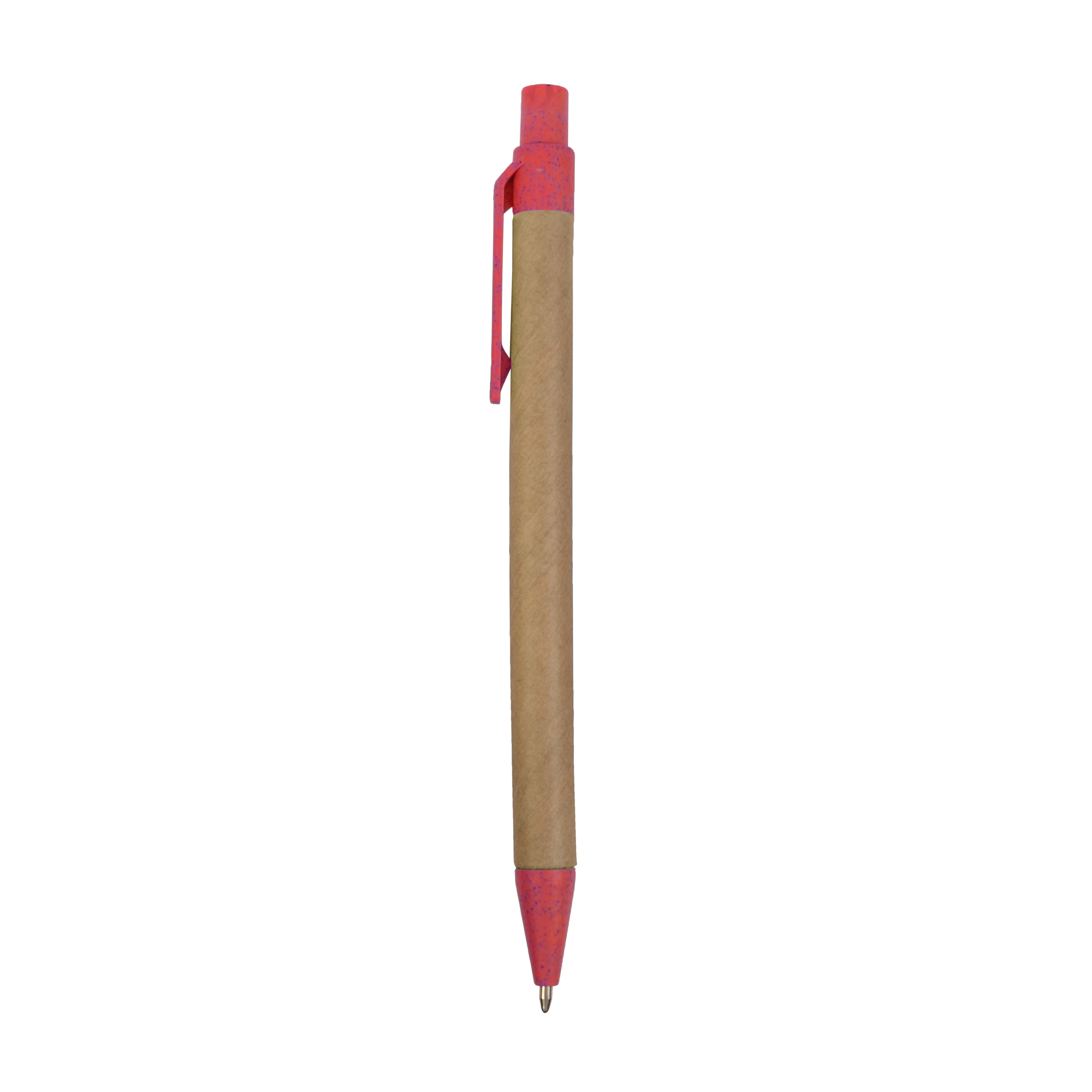Immagine Penna a scatto in carta riciclata con dettagli in paglia di grano (50%) PP (50%)