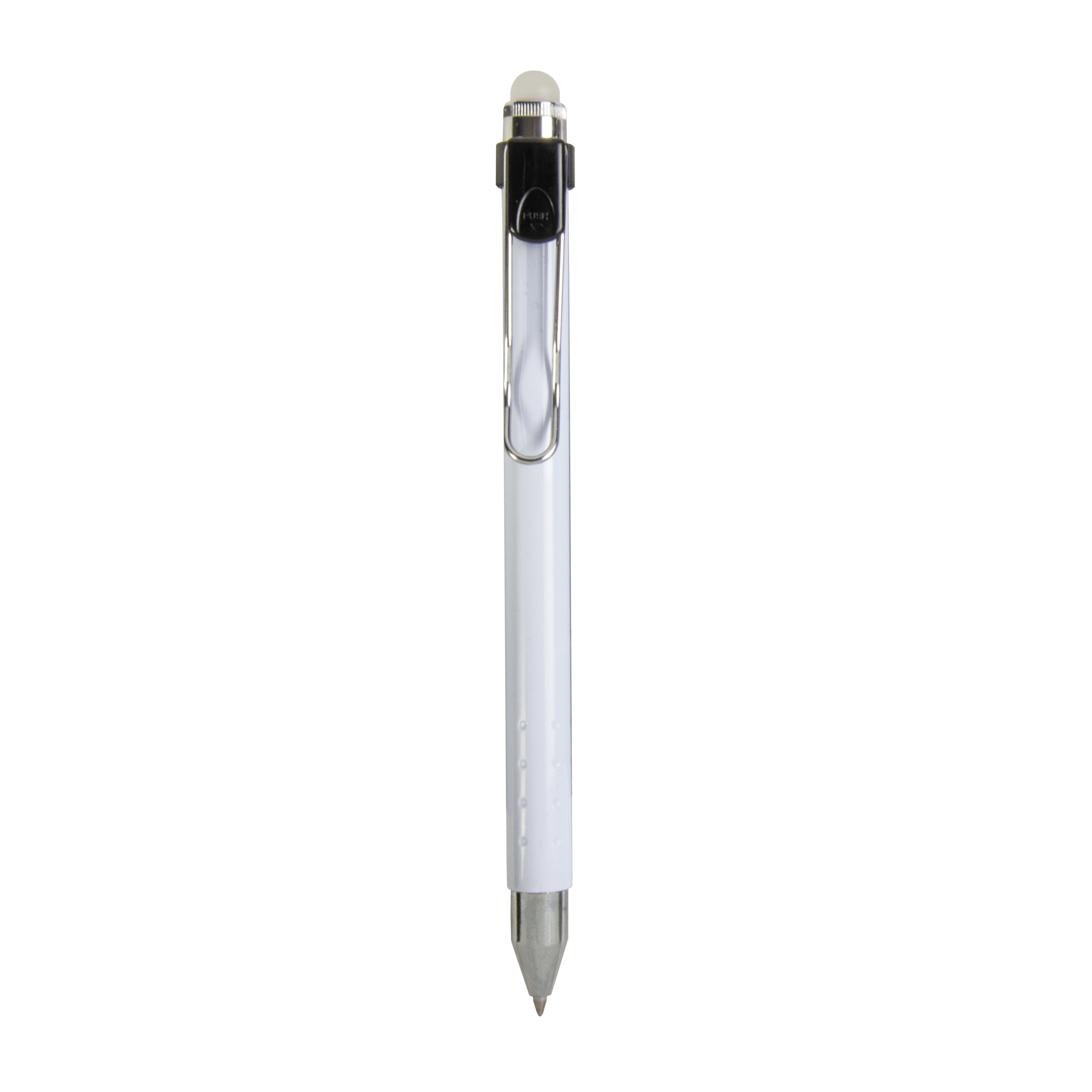 Immagine Penna a scatto plastica con inchiostro cancellabile e clip in metallo